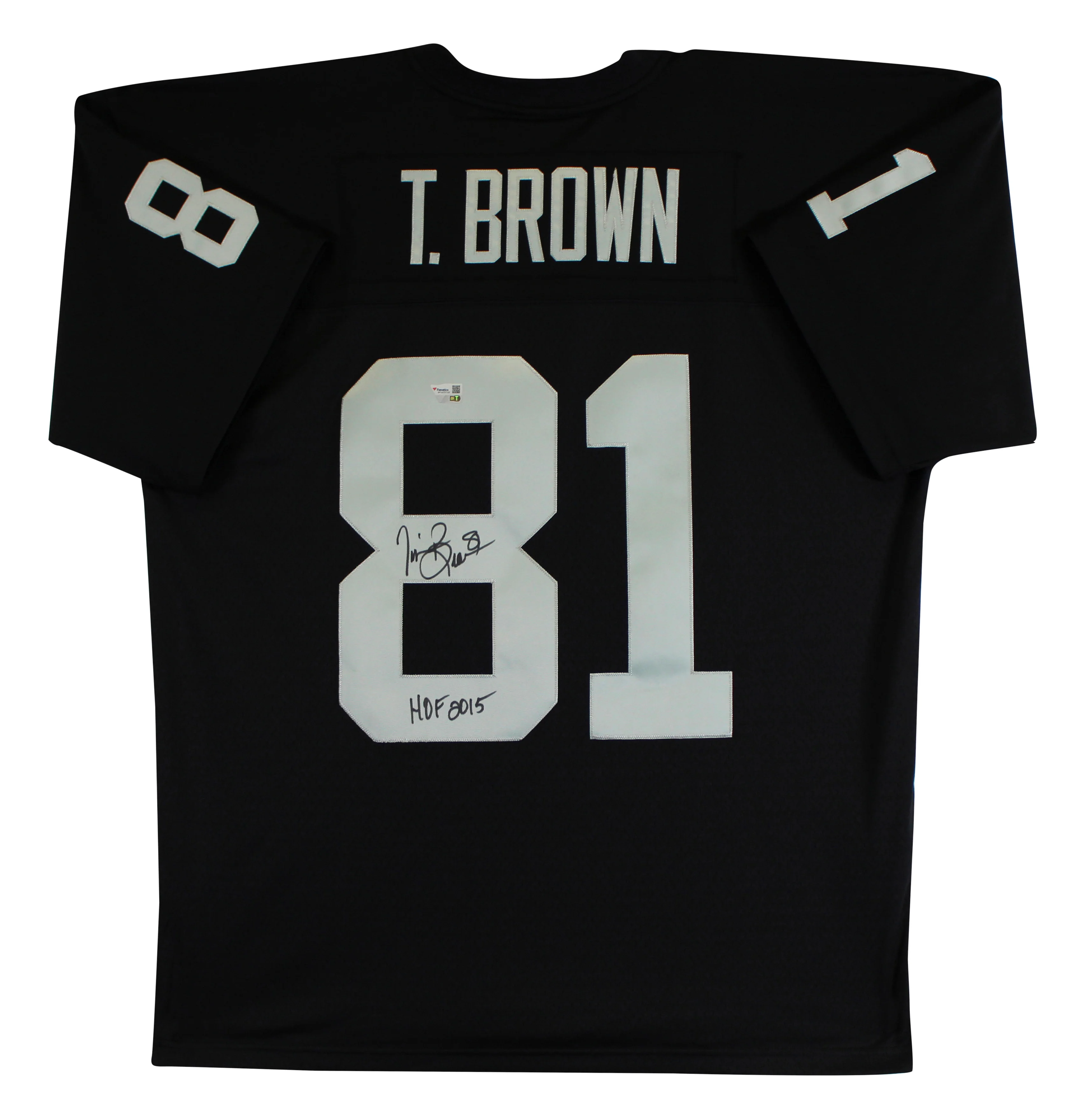 Raiders Tim Brown "HOF 2015" Authentic Signed Black M&N TB Jersey Fanatics - Image 3