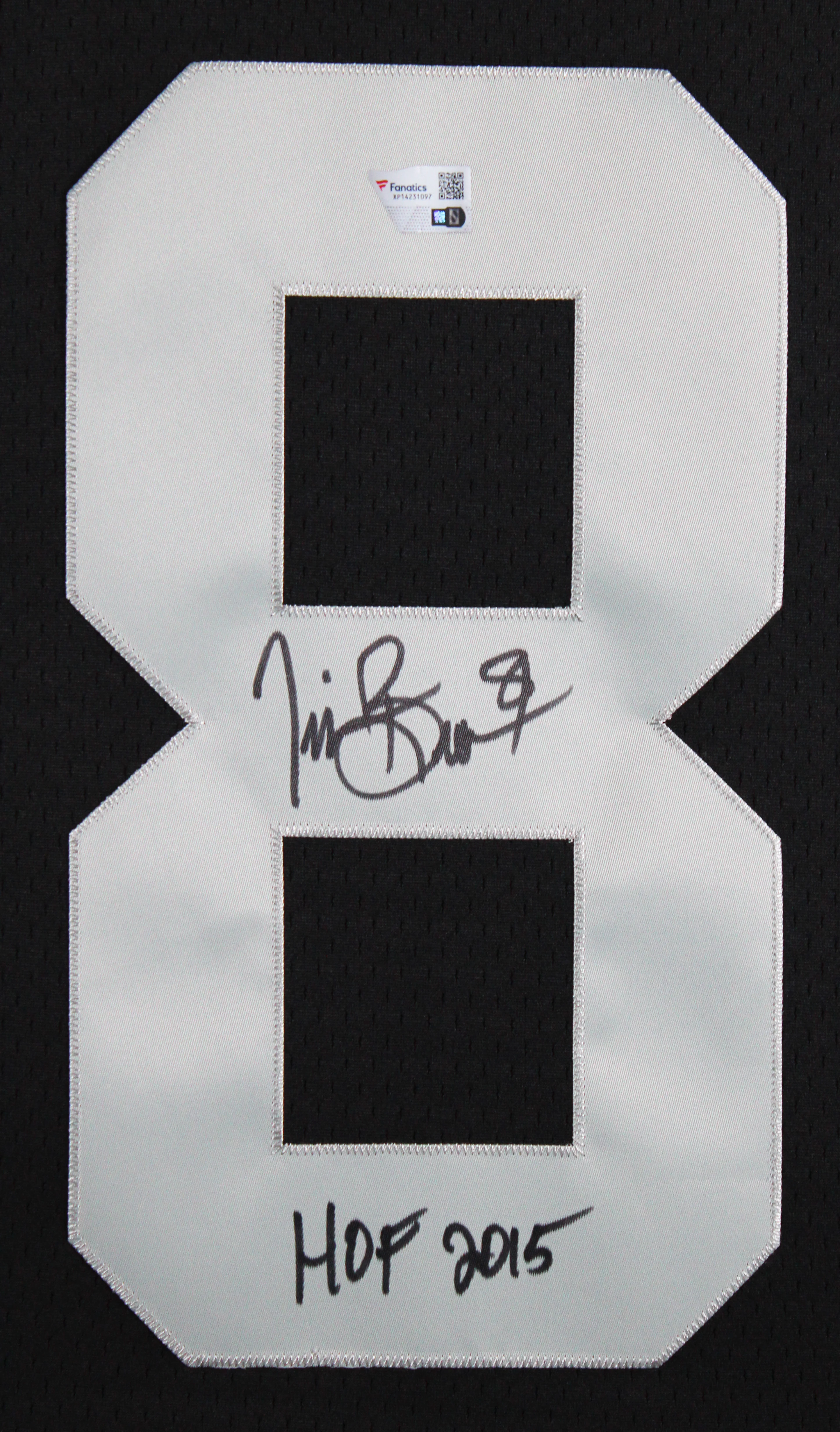 Raiders Tim Brown "HOF 2015" Signed Black M&N TB Framed Jersey Fanatics - Image 3