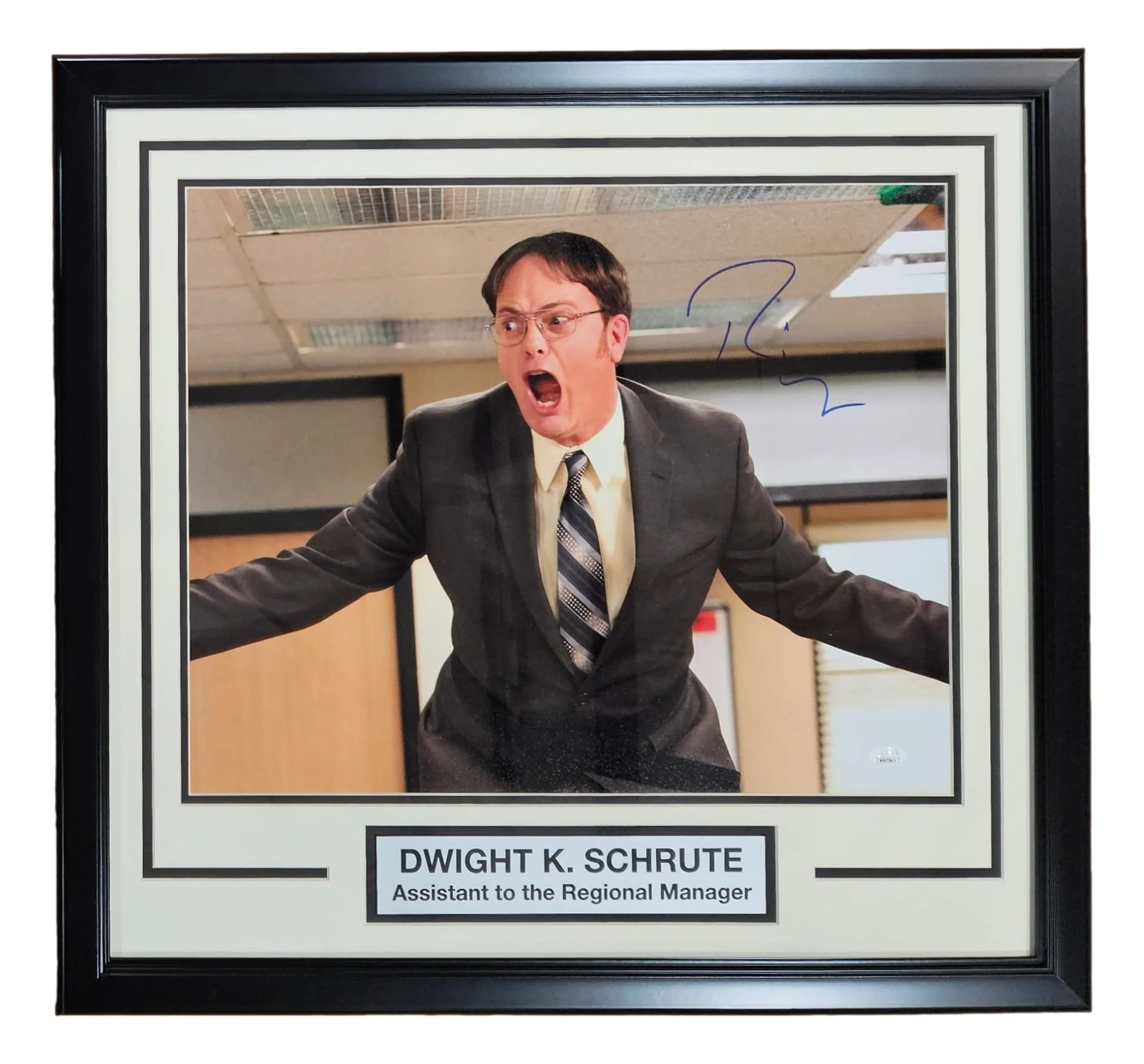 Rainn Wilson Signed Framed 16x20 The Office Dwight Schrute Manager Photo JSA - Image 4
