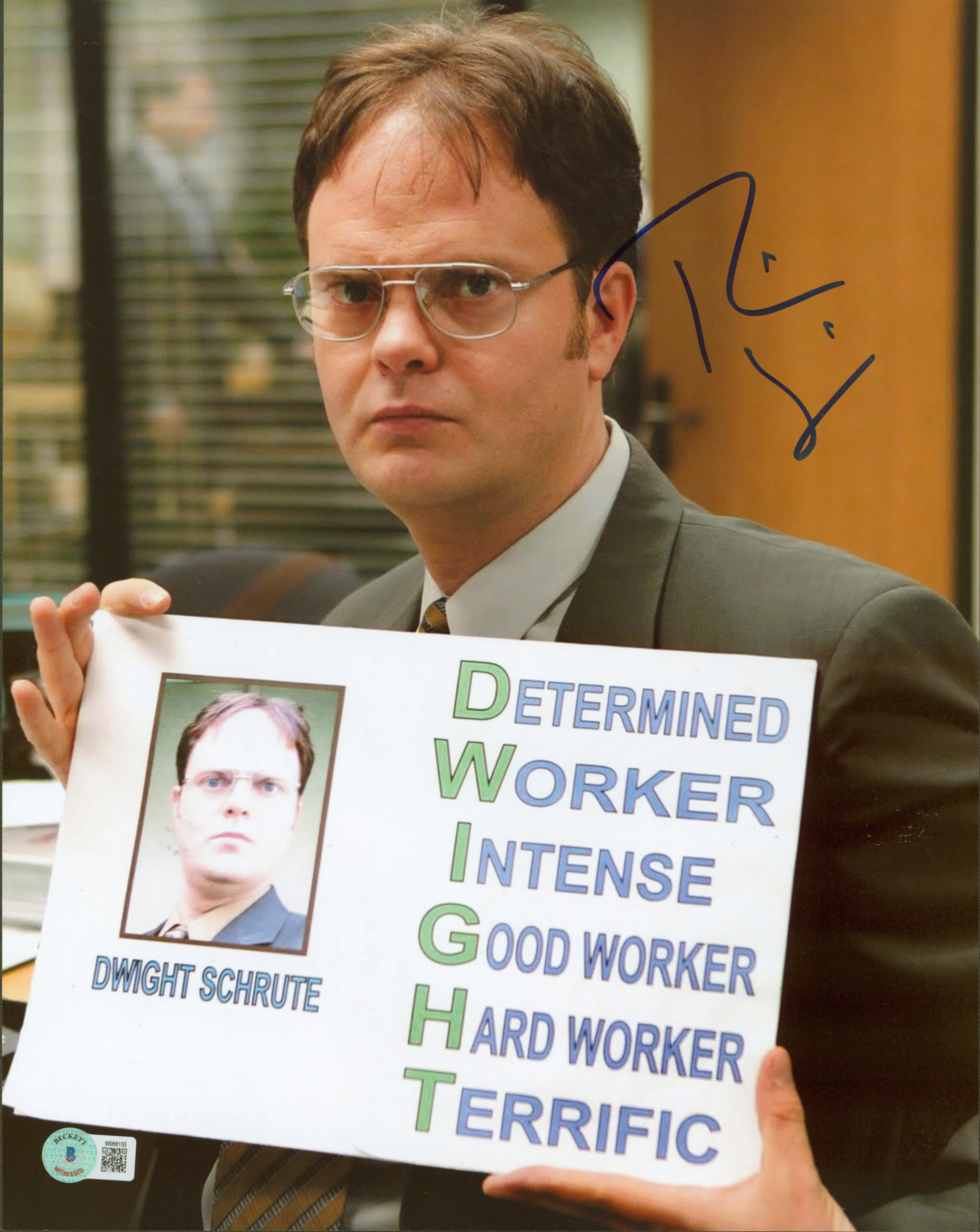 Rainn WIlson The Office Authentic Signed 11x14 DWIGHT Photo BAS Witnessed - Image 2