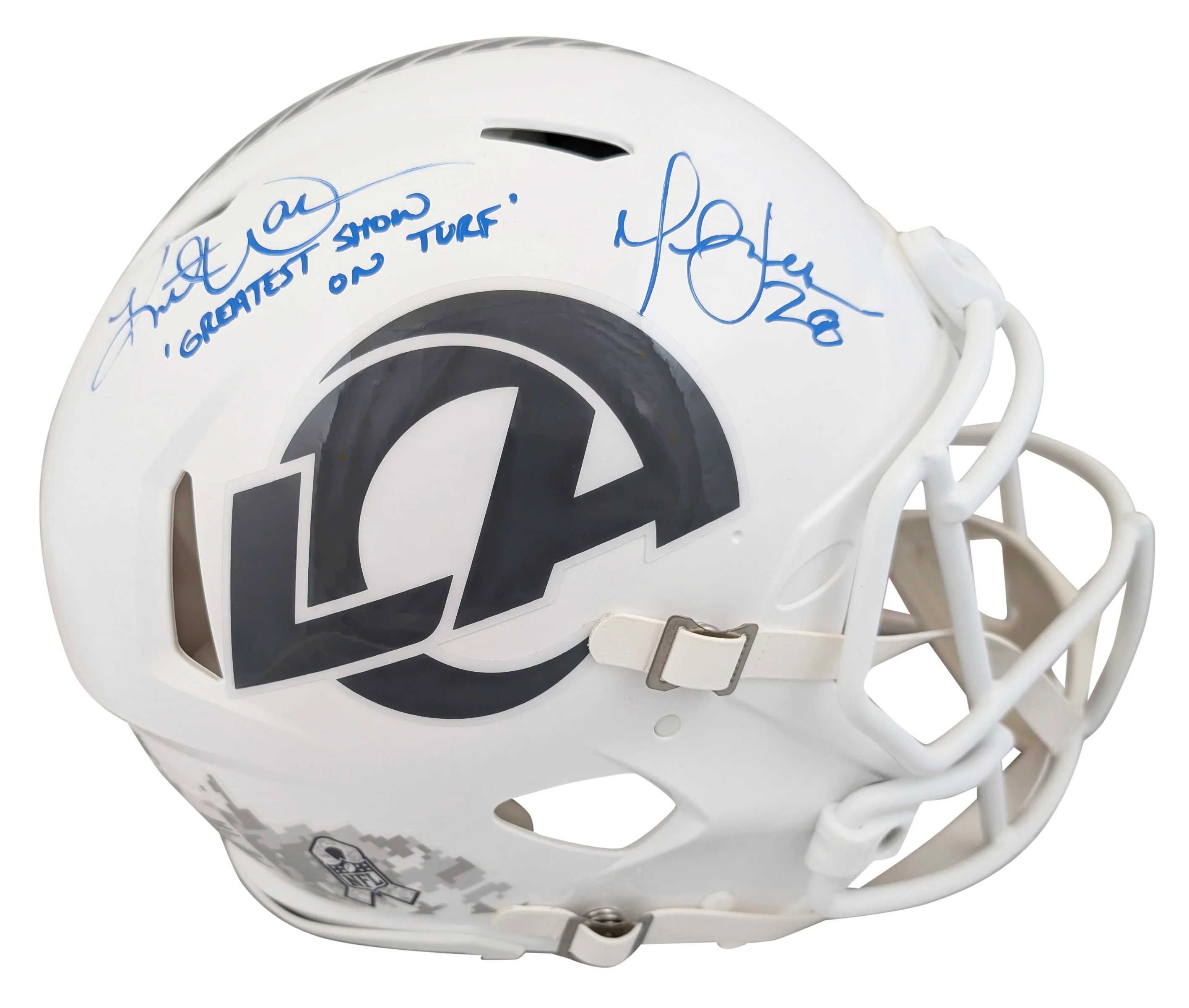 Rams (2) Faulk & Warner Signed STS III F/S Speed Proline Helmet W/ Case BAS Wit - Image 3