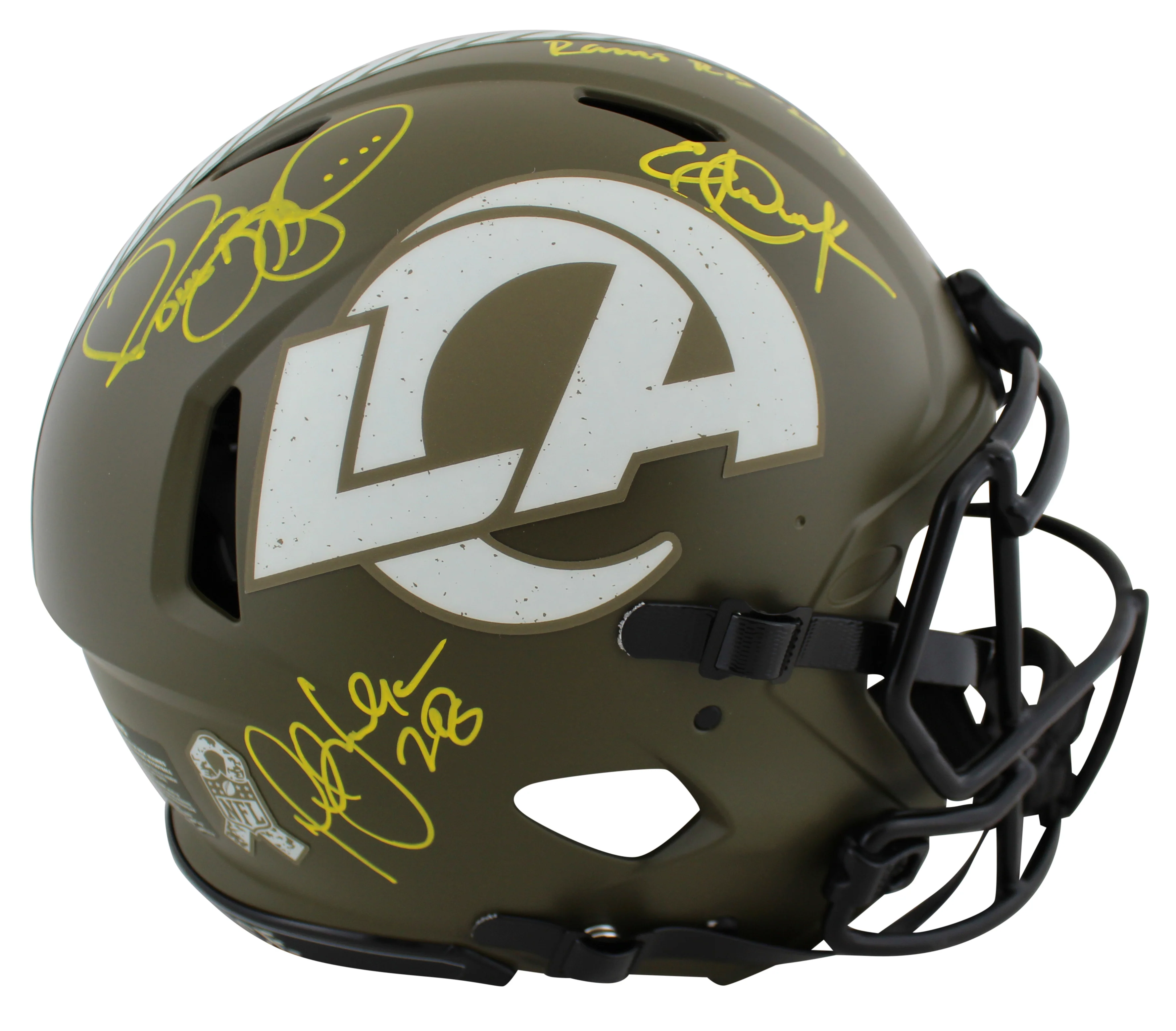 Rams (3) Bettis, Dickerson & Faulk Signed STS F/S Speed Proline Helmet BAS Wit - Image 3