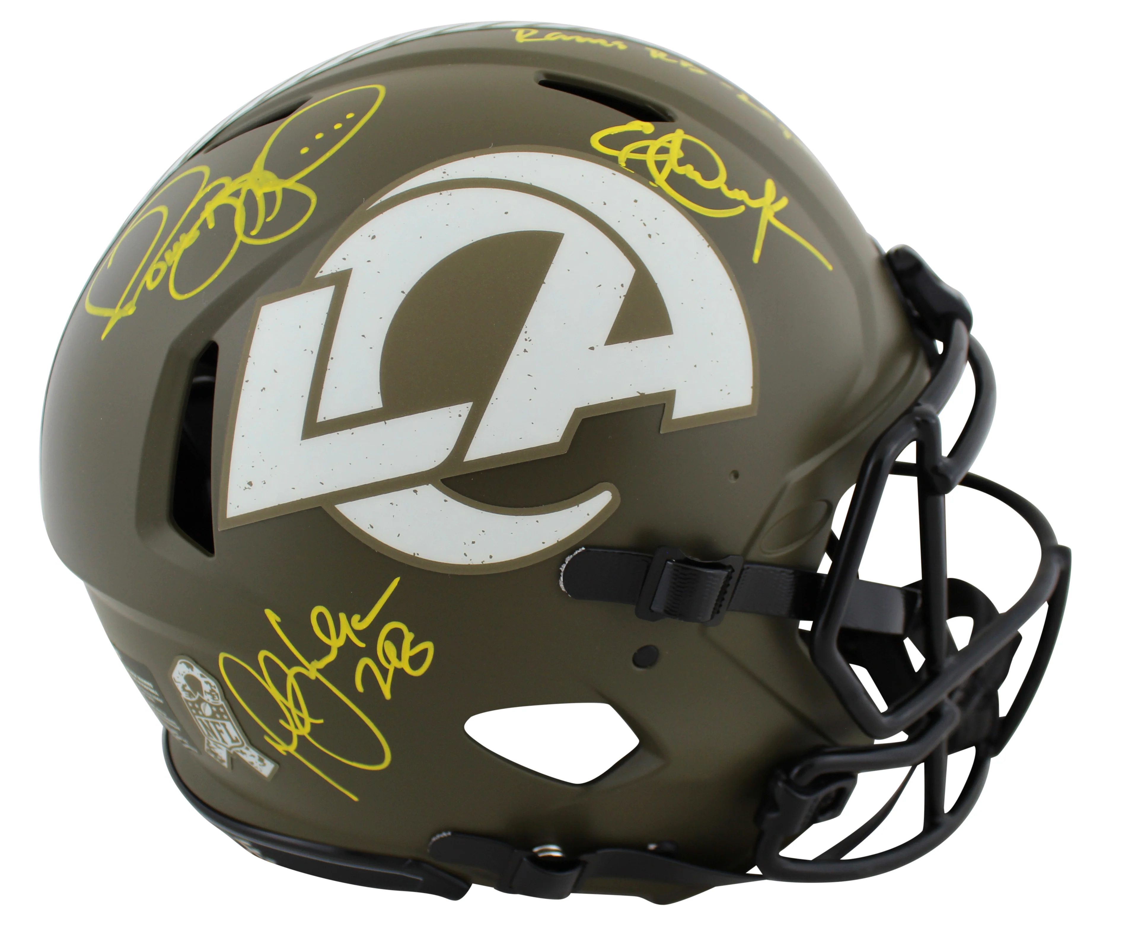 Rams (3) Bettis, Dickerson & Faulk Signed STS F/S Speed Proline Helmet BAS Wit - Image 4
