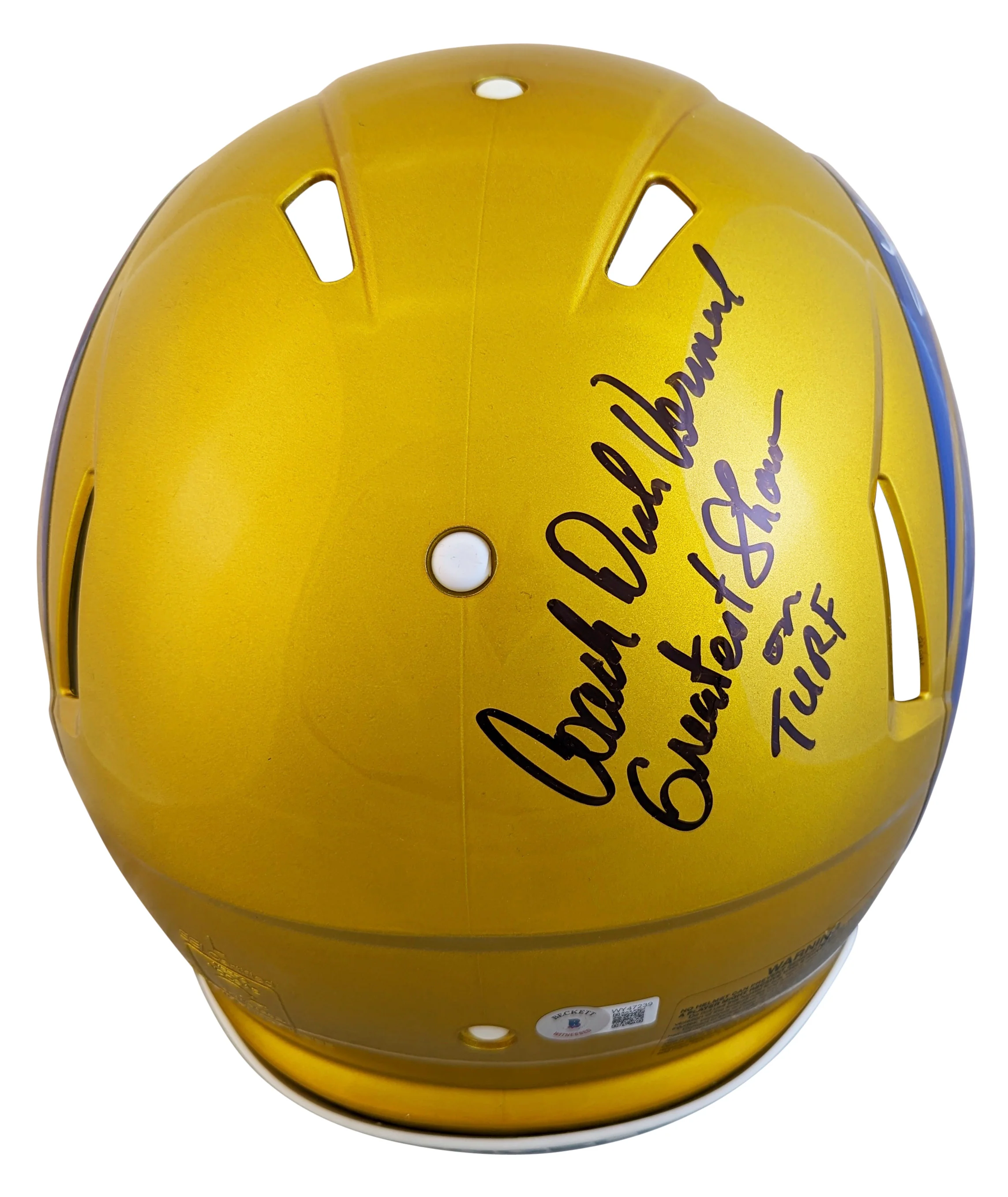 Rams (3) Warner, Faulk & Vermeil Signed Flash F/S Speed Proline Helmet BAS Wit - Image 4