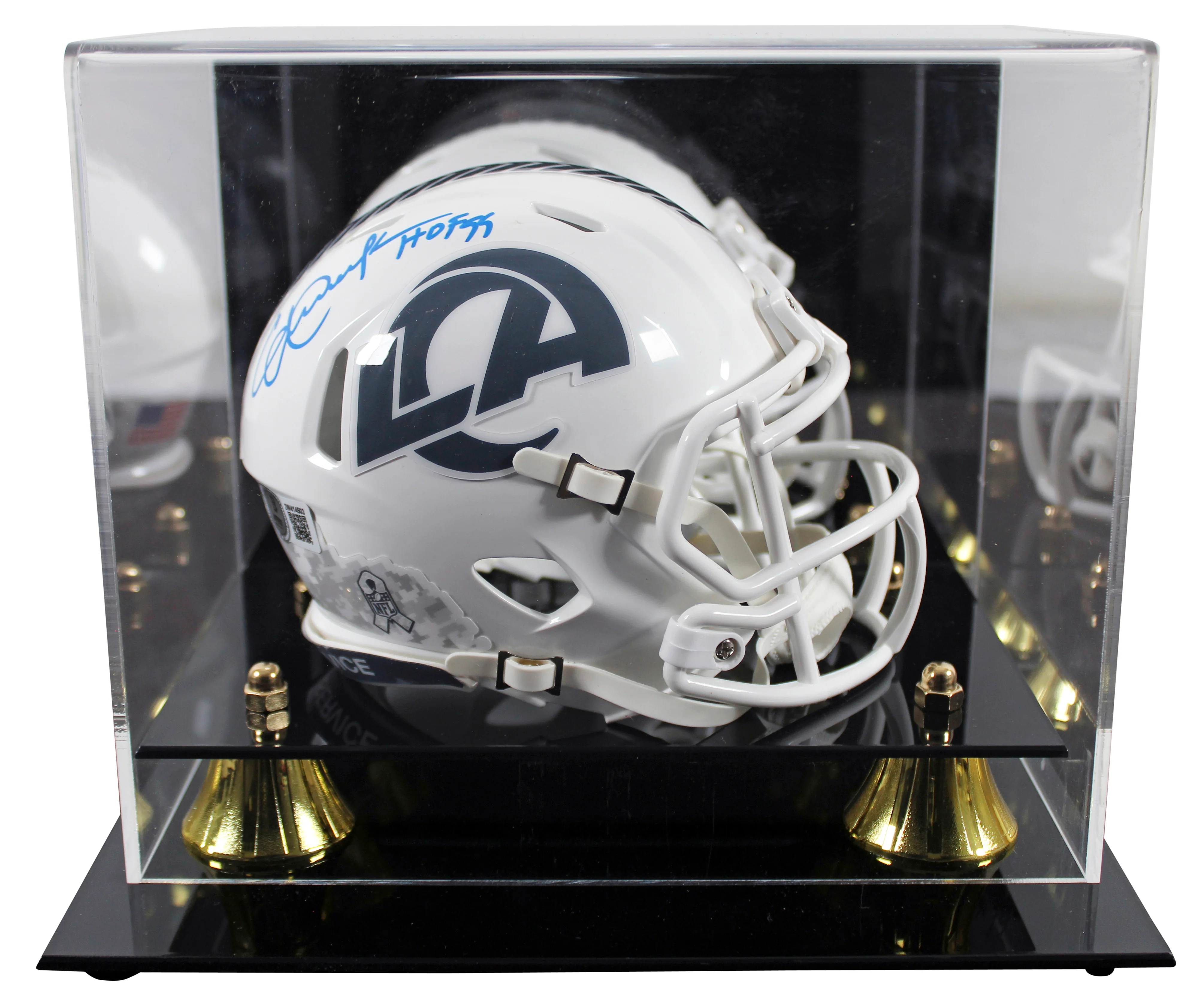Rams Eric Dickerson "HOF 99" Signed STS III Speed Mini Helmet W/ Case BAS Wit - Image 2