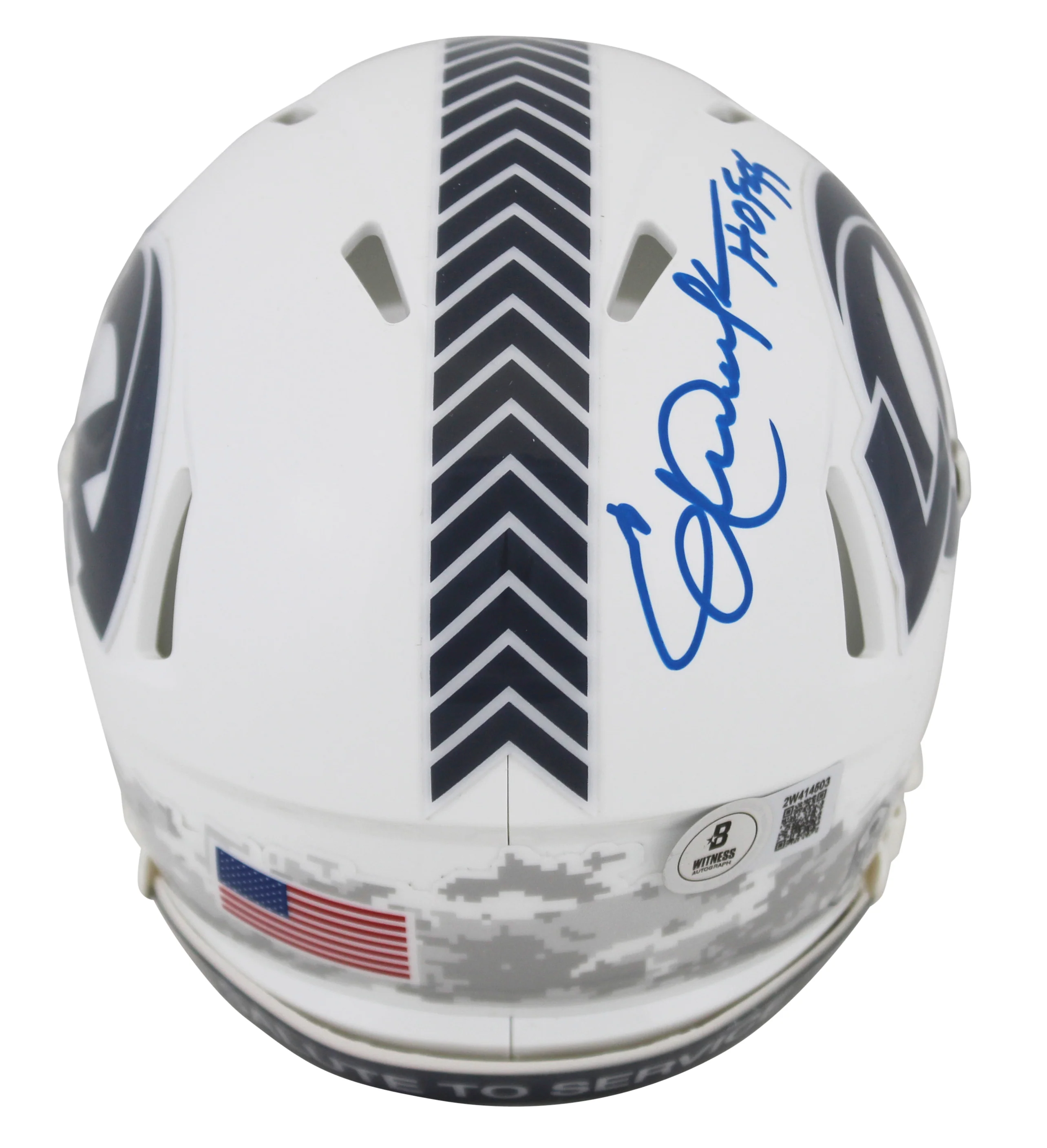Rams Eric Dickerson "HOF 99" Signed STS III Speed Mini Helmet W/ Case BAS Wit - Image 4
