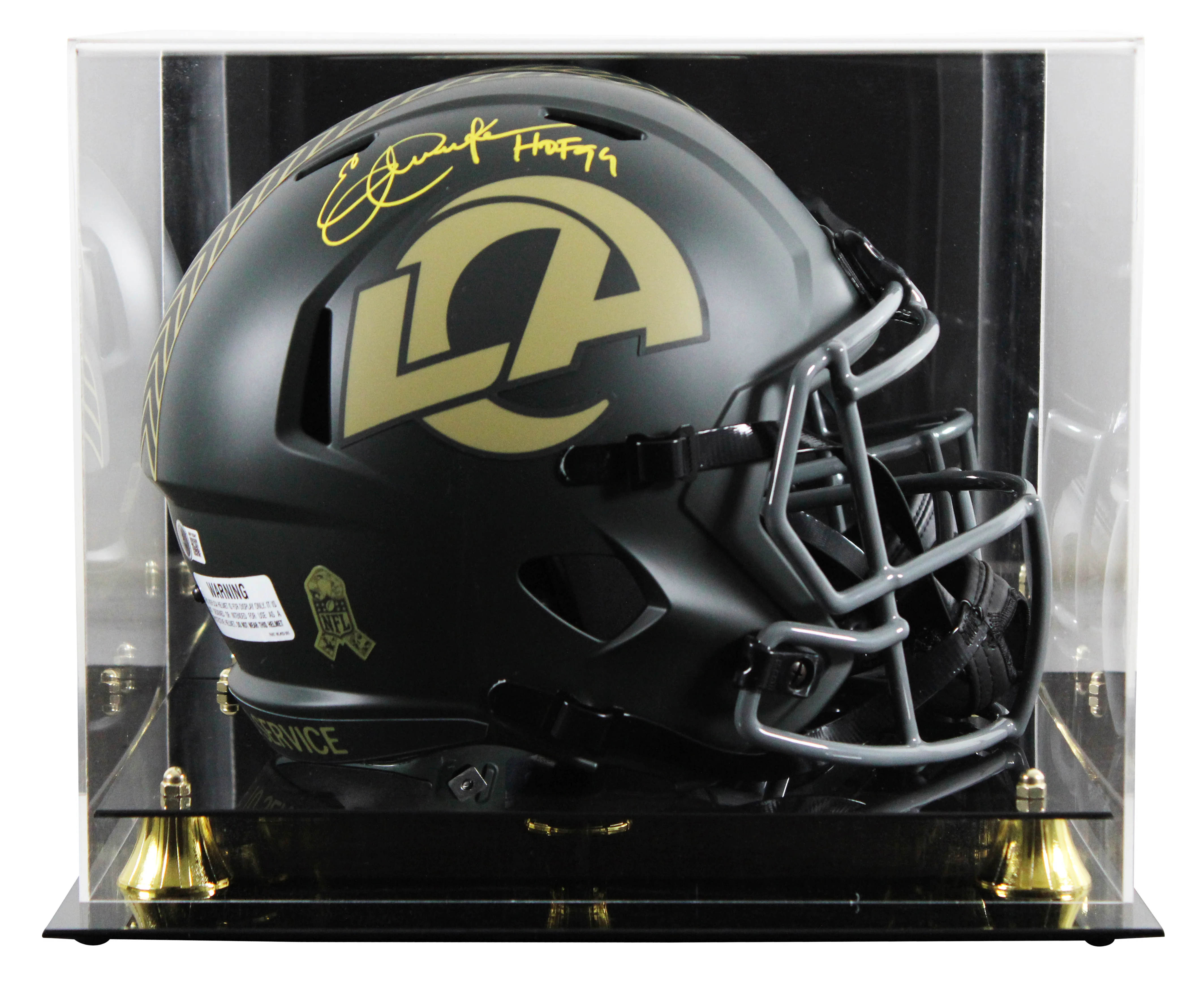 Rams Eric Dickerson "HOF 99" Signed STS IV F/S Speed Rep Helmet W/ Case BAS Wit - Image 2