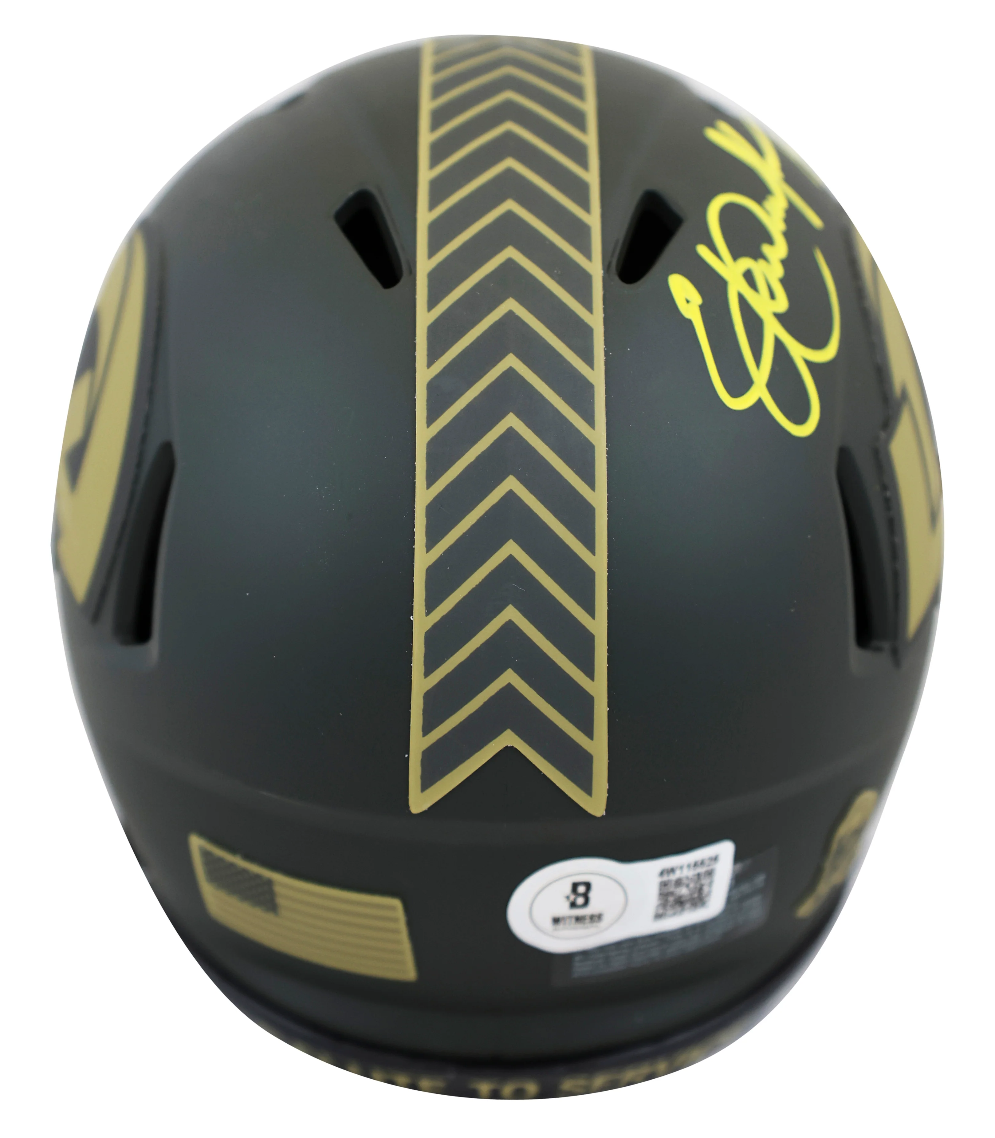 Rams Eric Dickerson "HOF 99" Signed STS IV Speed Mini Helmet W/ Case BAS Witness - Image 4