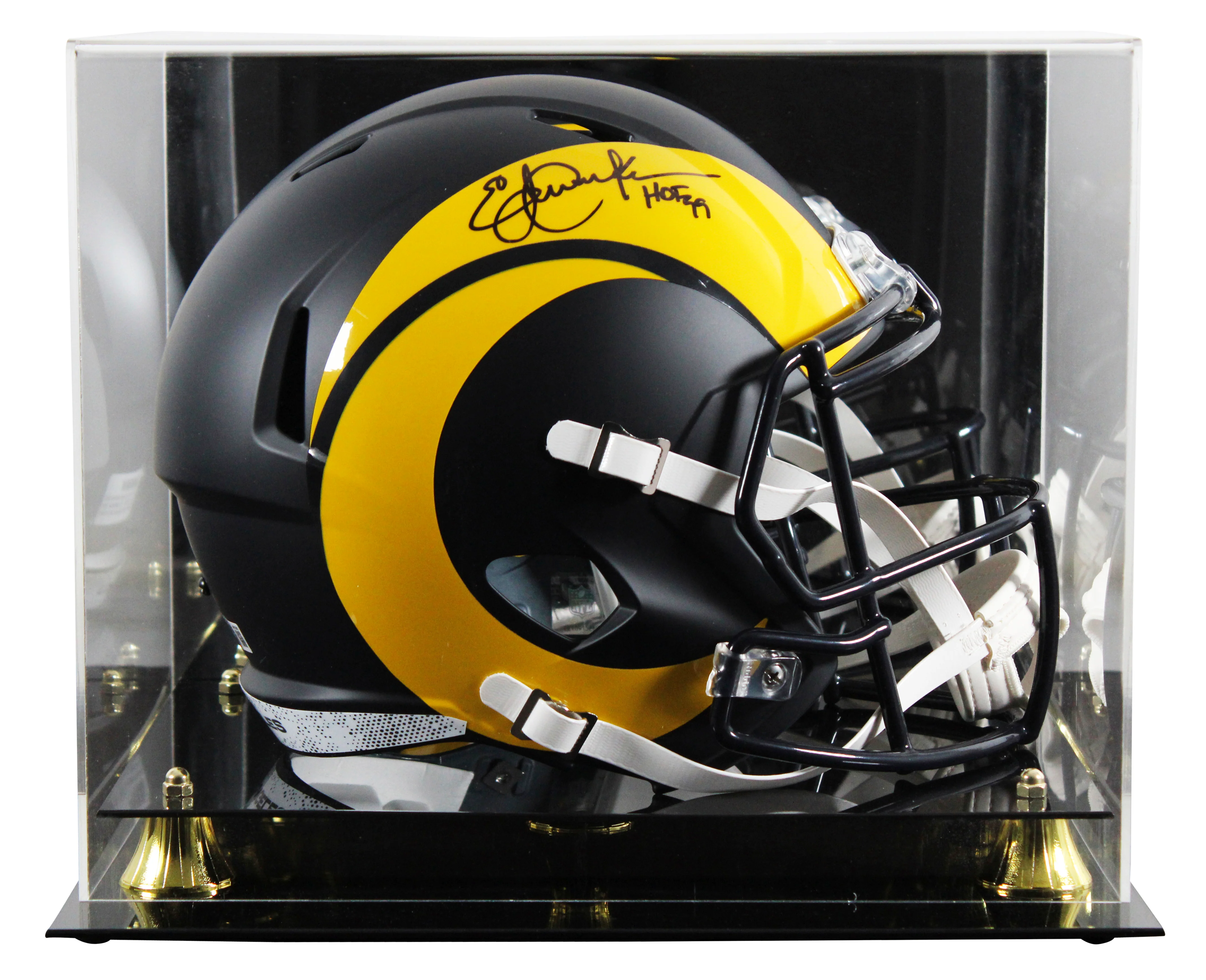 Rams Eric Dickerson "HOF" Signed 2025 Rivalries F/S Speed Rep Helmet W/ Case BAS - Image 2