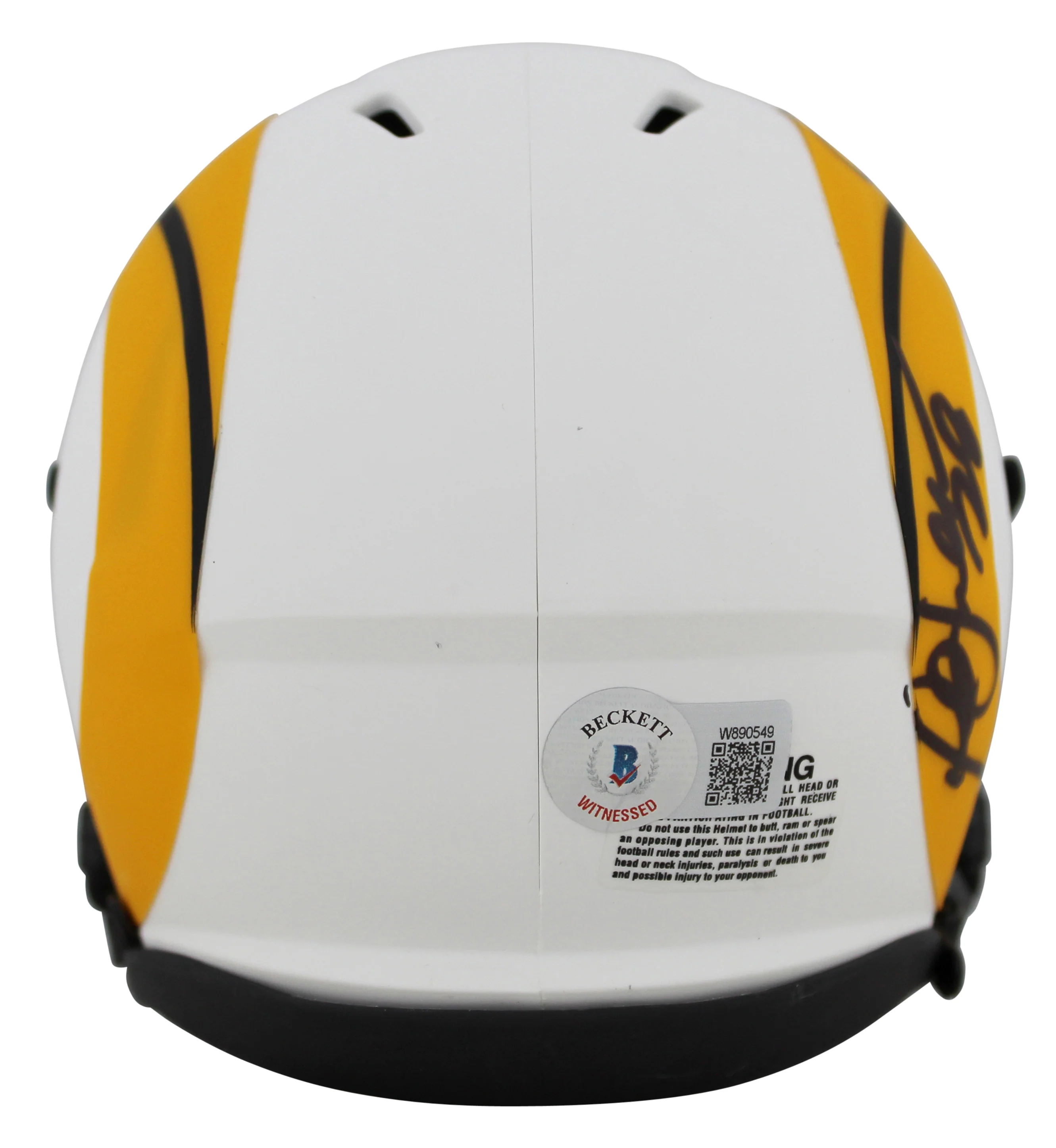Rams Eric Dickerson & Marshall Faulk Signed Lunar Speed Mini Helmet BAS Witness - Image 3