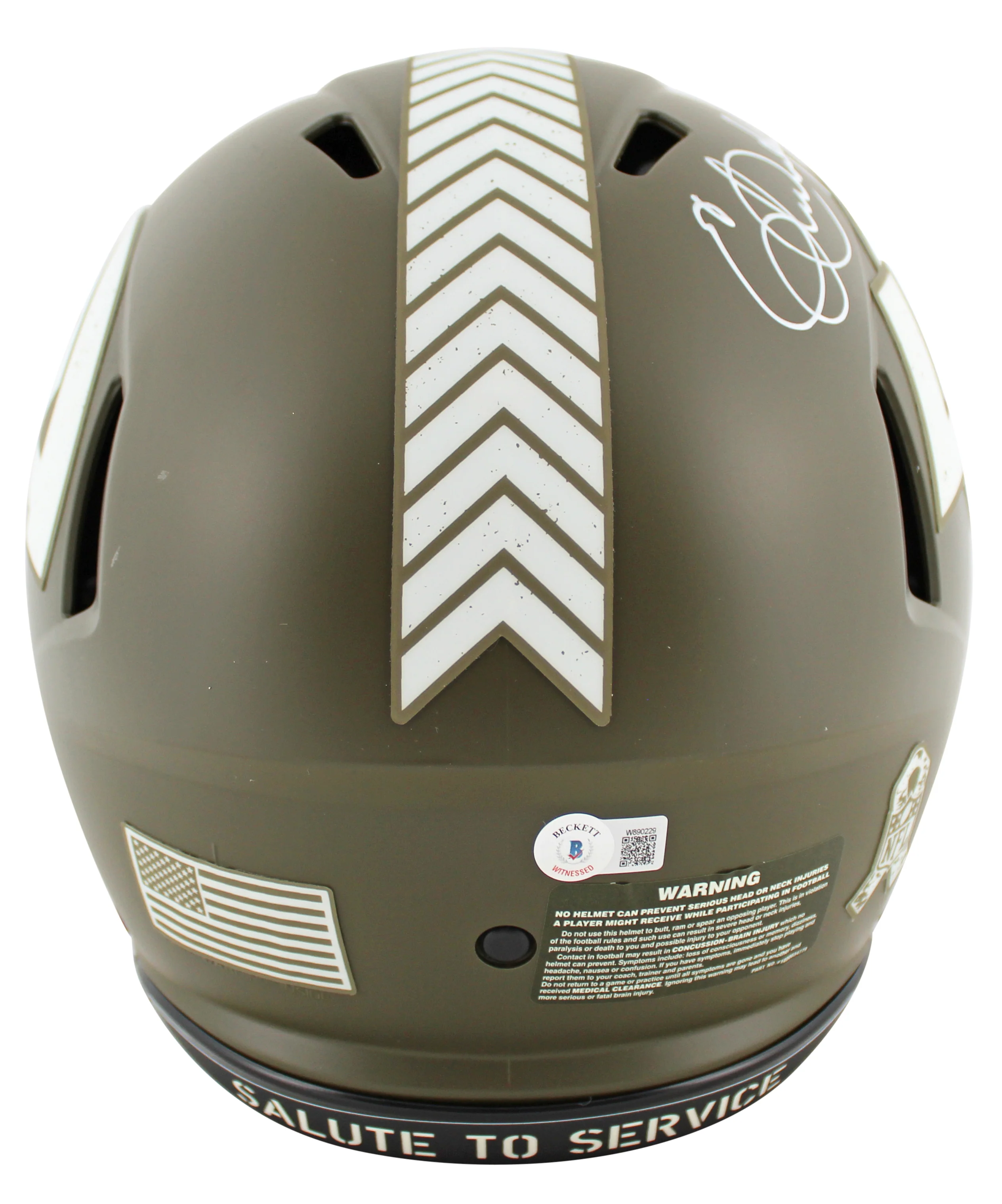 Rams Eric Dickerson Signed Salute To Service F/S Speed Proline Helmet BAS Wit - Image 3