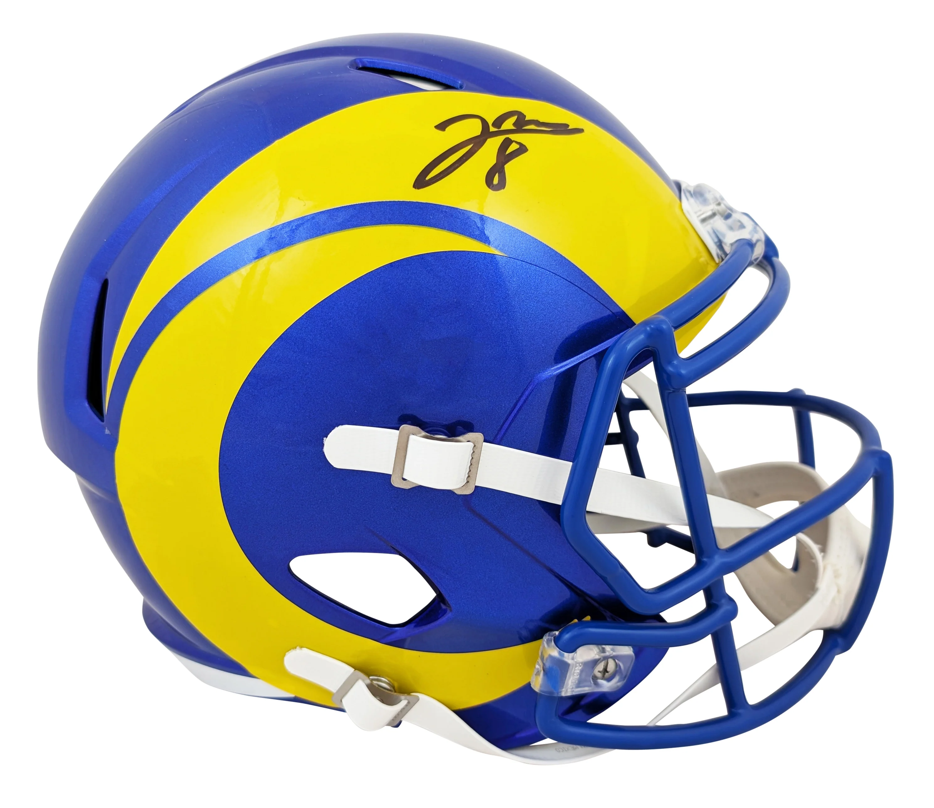 Rams Jared Verse Authentic Signed Full Size Speed Rep Helmet BAS Witnessed - Image 2