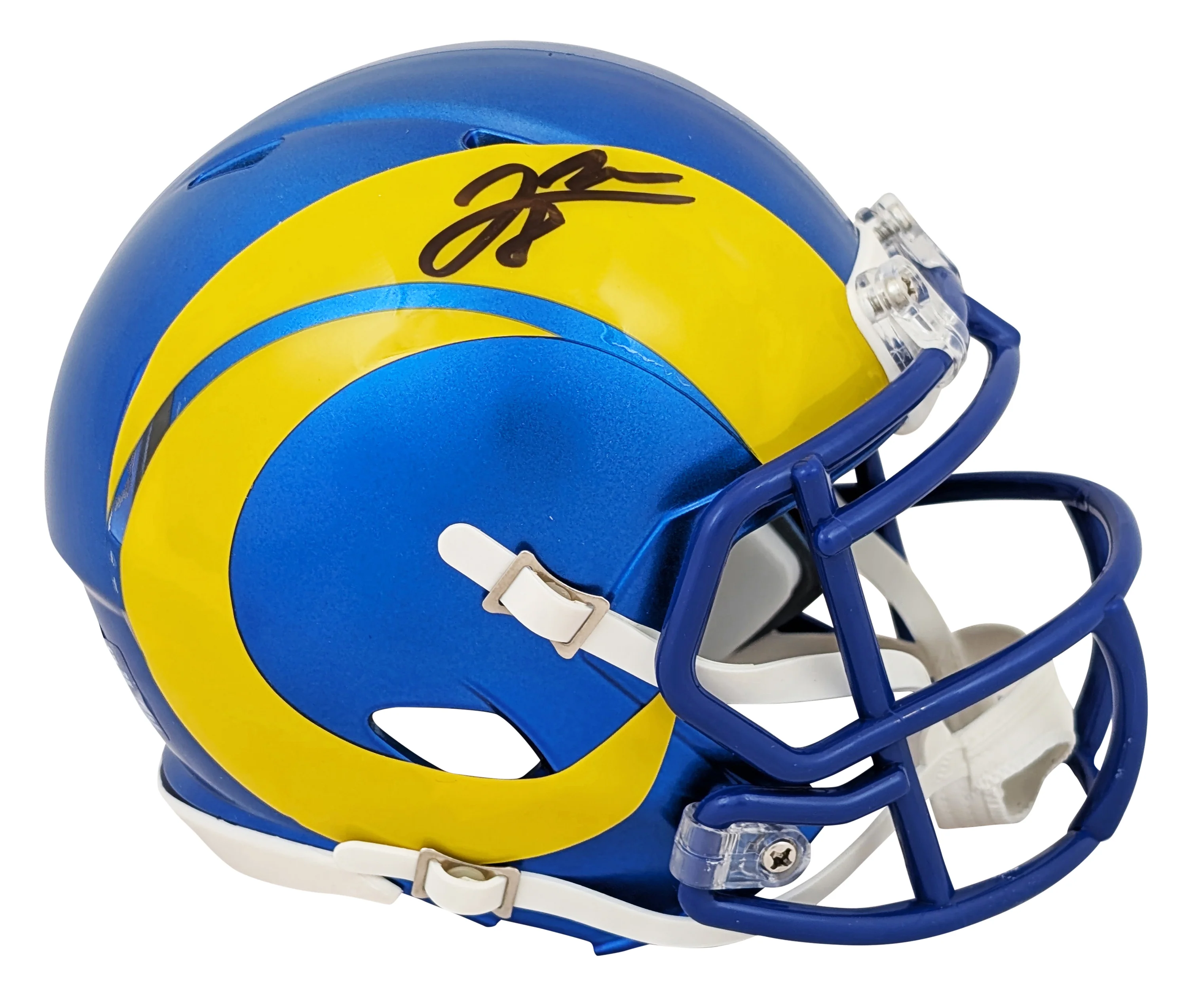Rams Jared Verse Authentic Signed Speed Mini Helmet W/ Case BAS Witnessed - Image 3