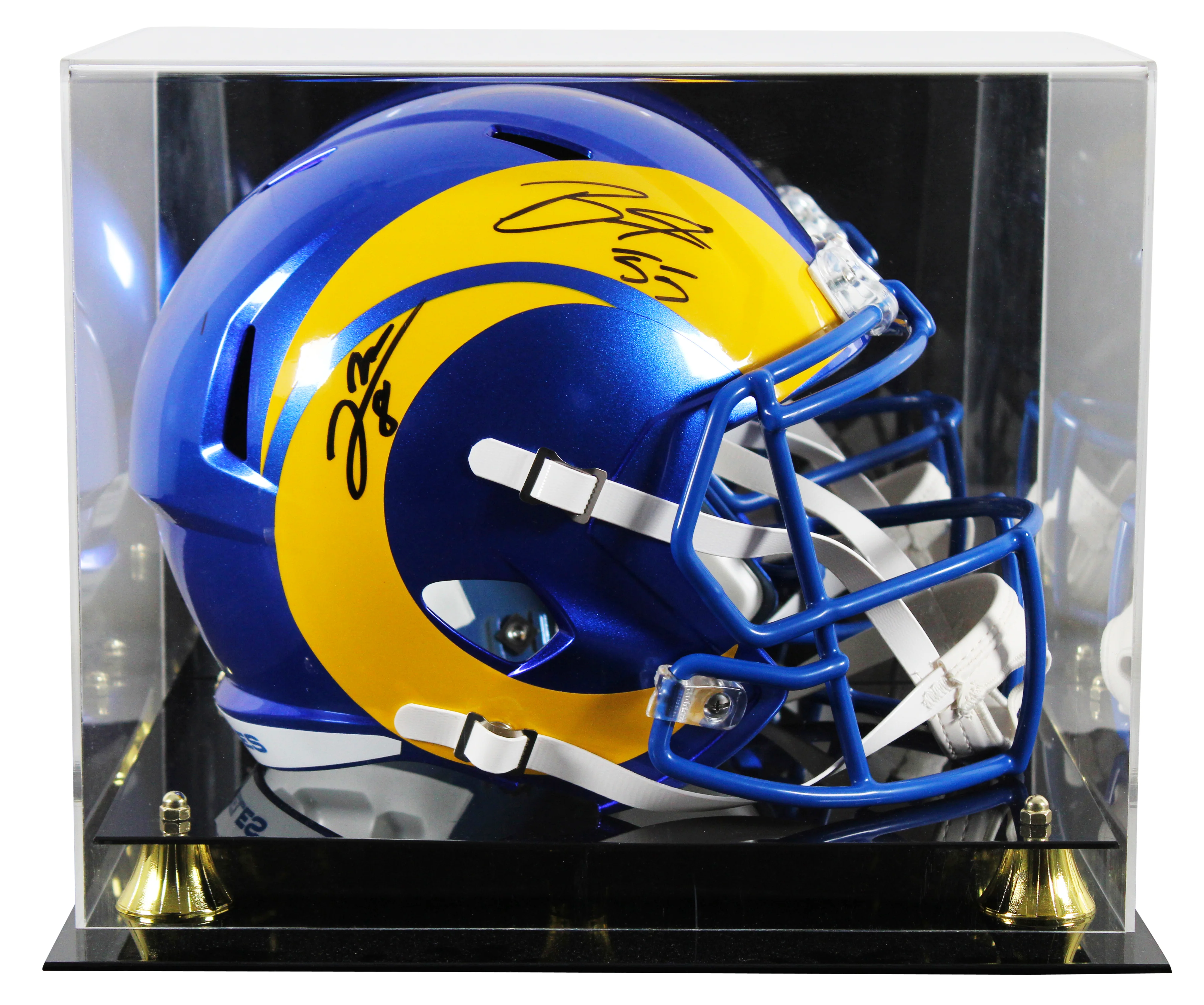 Rams Jared Verse & Braden Fiske Signed Full Size Speed Rep Helmet W/ Case BAS W - Image 2