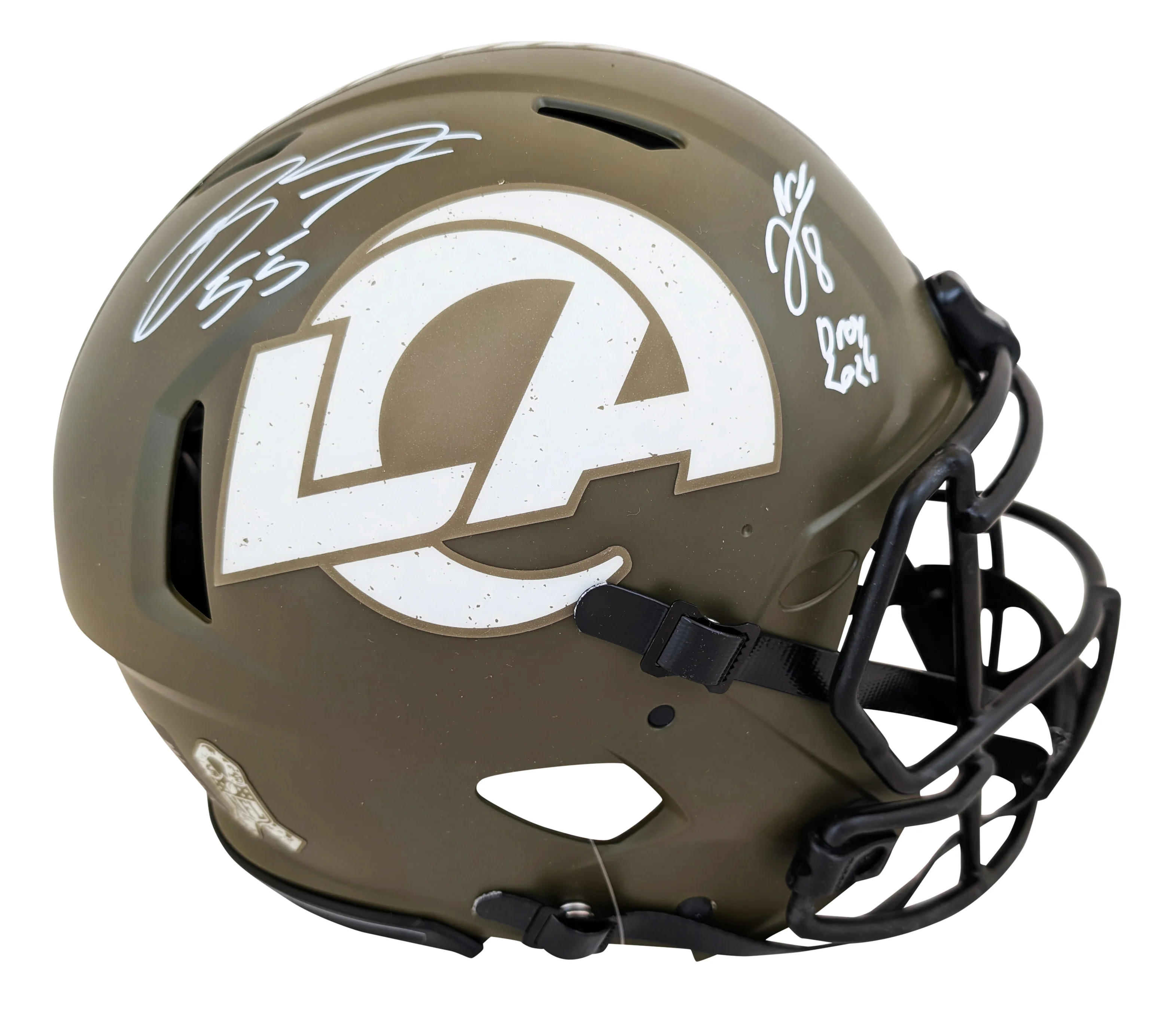 Rams Jared Verse & Braden Fiske Signed STS Full Size Speed Proline Helmet BAS W