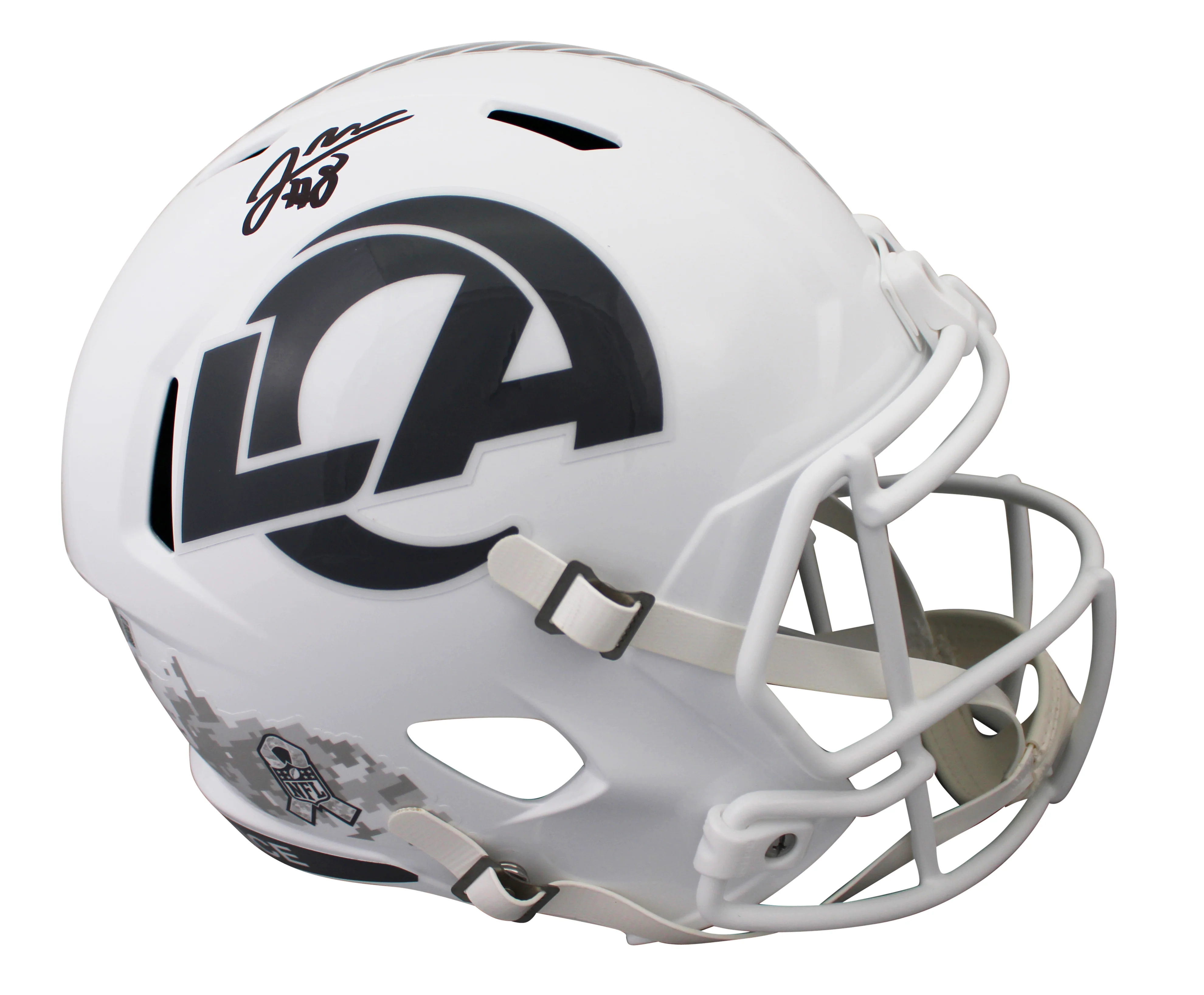 Rams Jared Verse Signed STS III Full Size Speed Rep Helmet W/ Case BAS Witnessed - Image 3