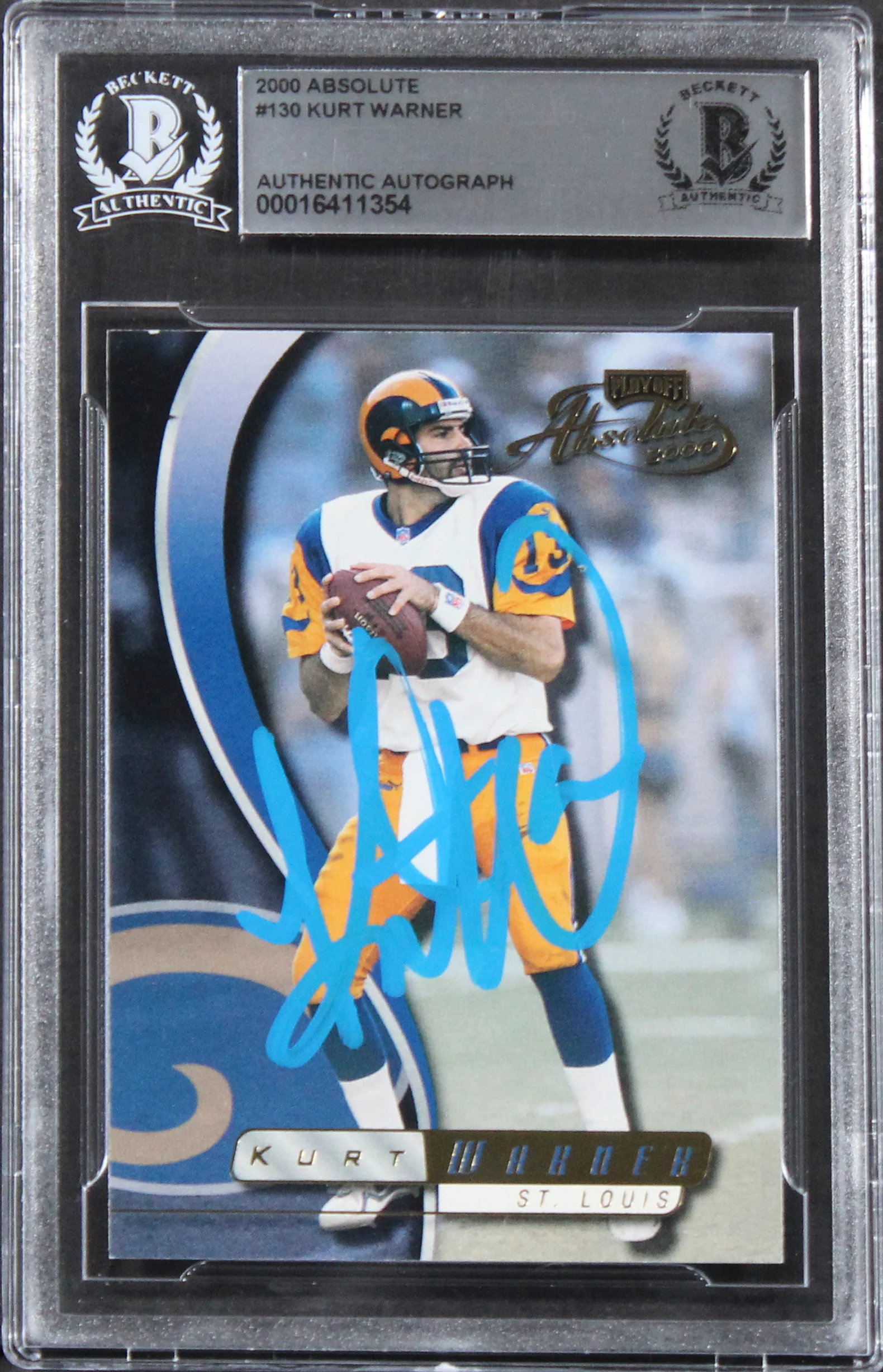 Rams Kurt Warner Authentic Signed 2000 Absolute #130 Card BAS Slabbed - Image 2