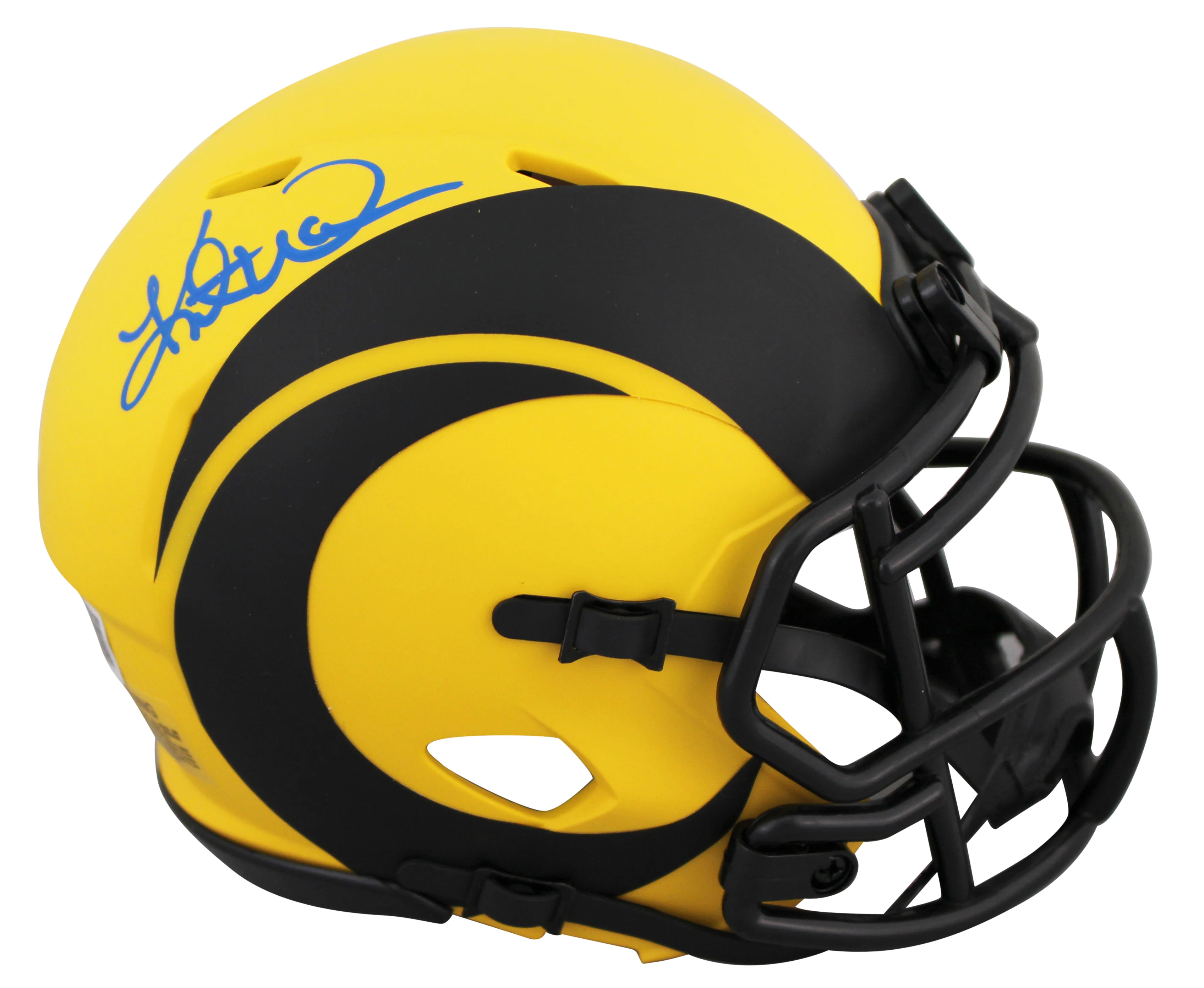 Rams Kurt Warner Authentic Signed Rave Speed Mini Helmet BAS Witnessed - Image 2