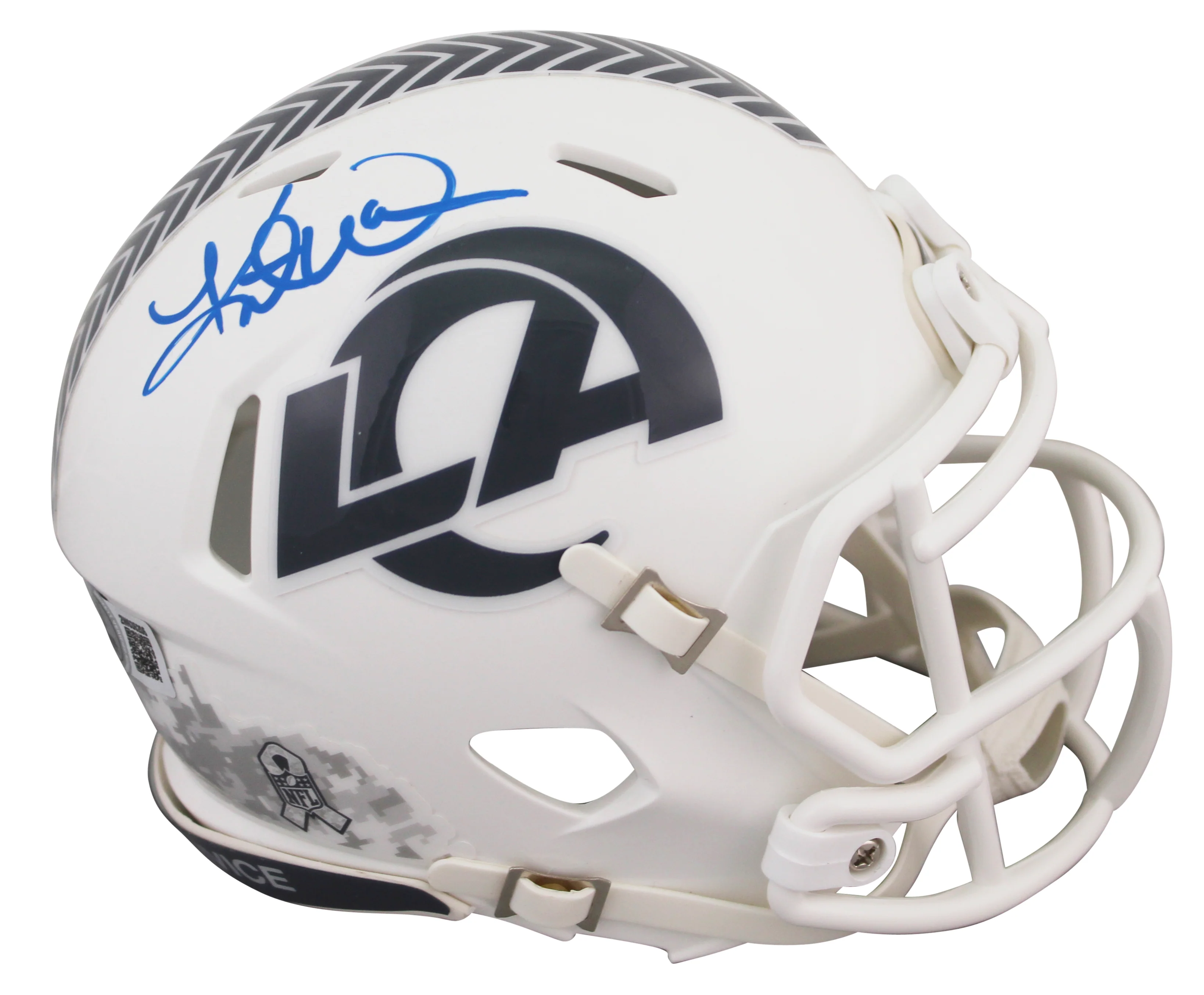 Rams Kurt Warner Signed STS III Speed Mini Helmet W/ Case BAS Witnessed - Image 3