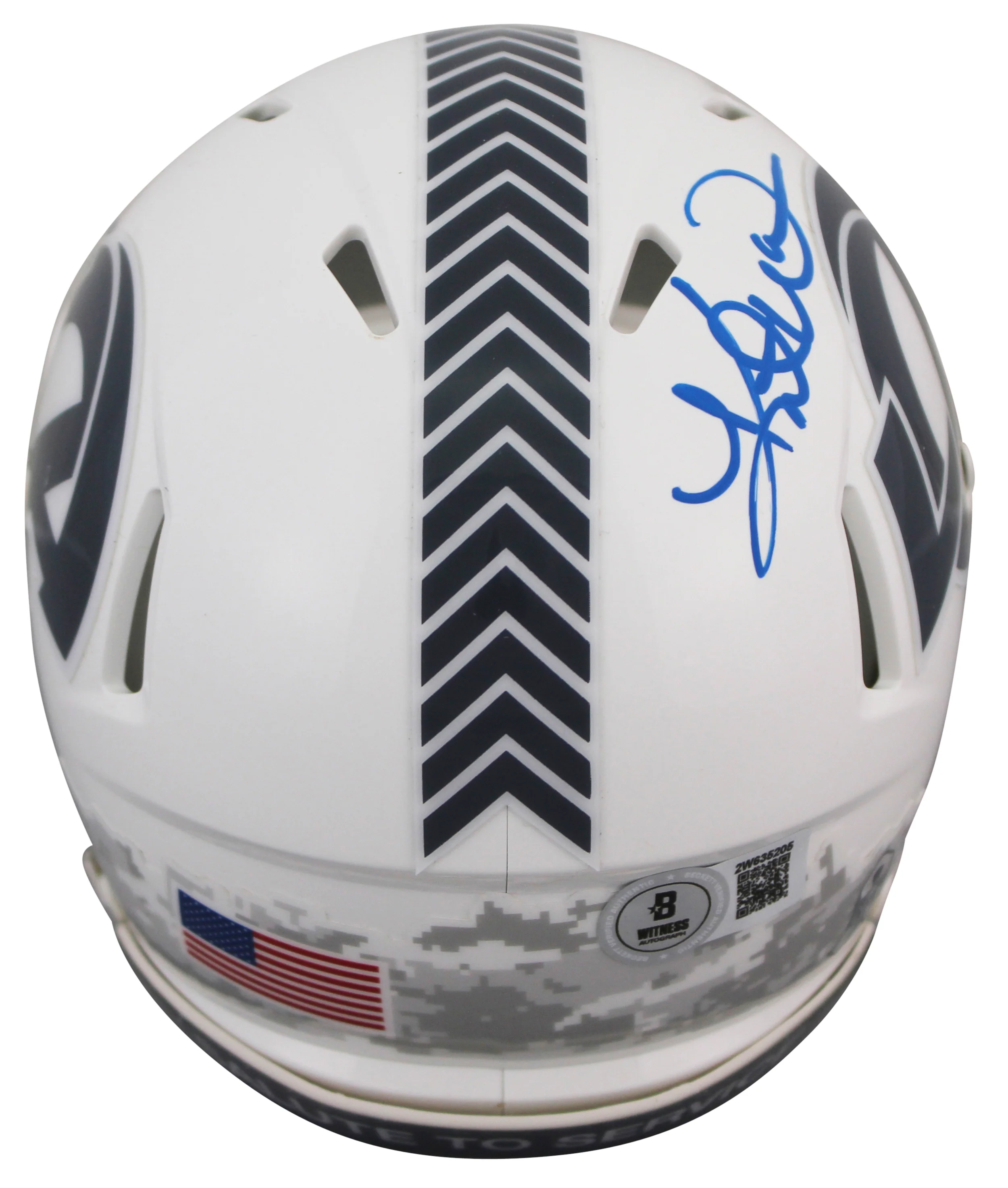 Rams Kurt Warner Signed STS III Speed Mini Helmet W/ Case BAS Witnessed - Image 4