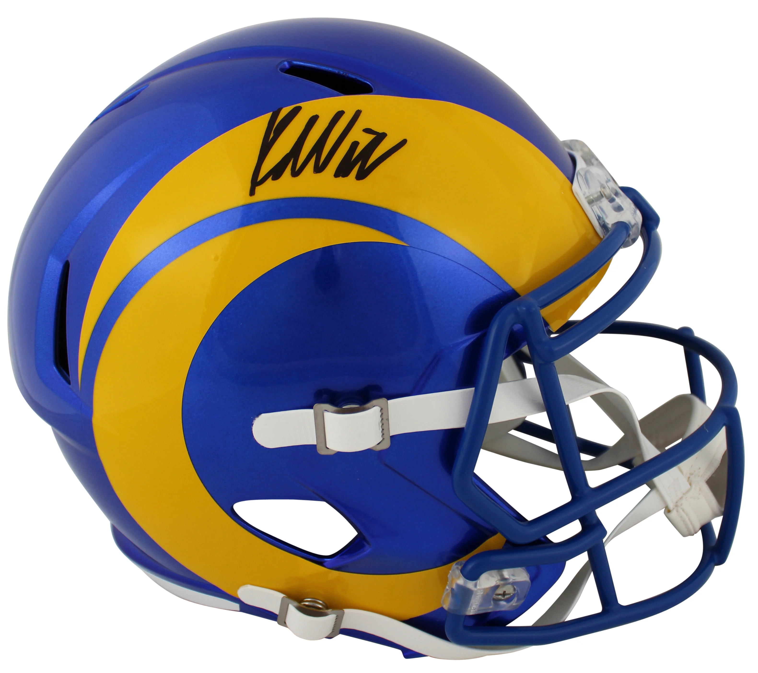 Rams Kyren Williams Authentic Signed Full Size Speed Rep Helmet w/ Case BAS - Image 3