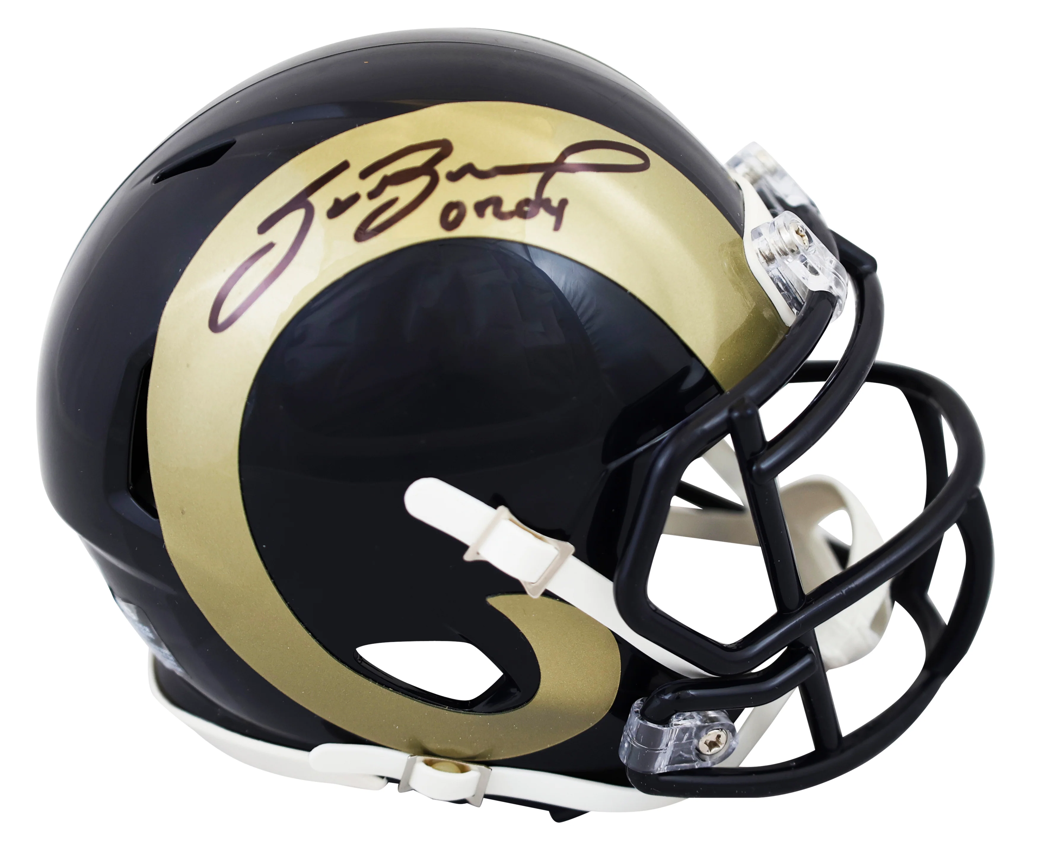 Rams Sam Bradford "2010 OROY" Signed 2000-16 TB Speed Mini Helmet BAS Witnessed - Image 2