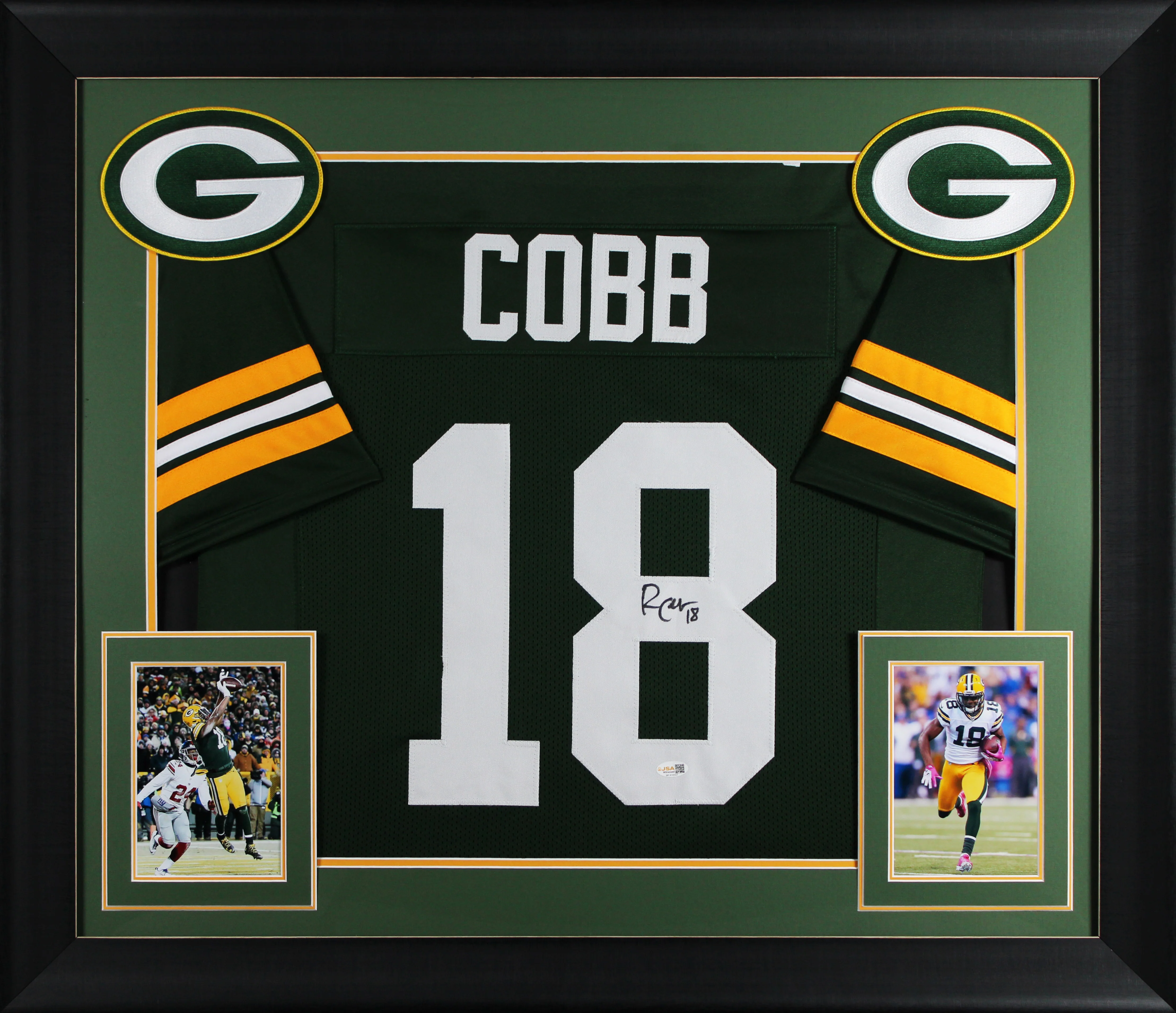 Randall Cobb Authentic Signed Green Pro Style Framed Jersey JSA Witnessed - Image 2