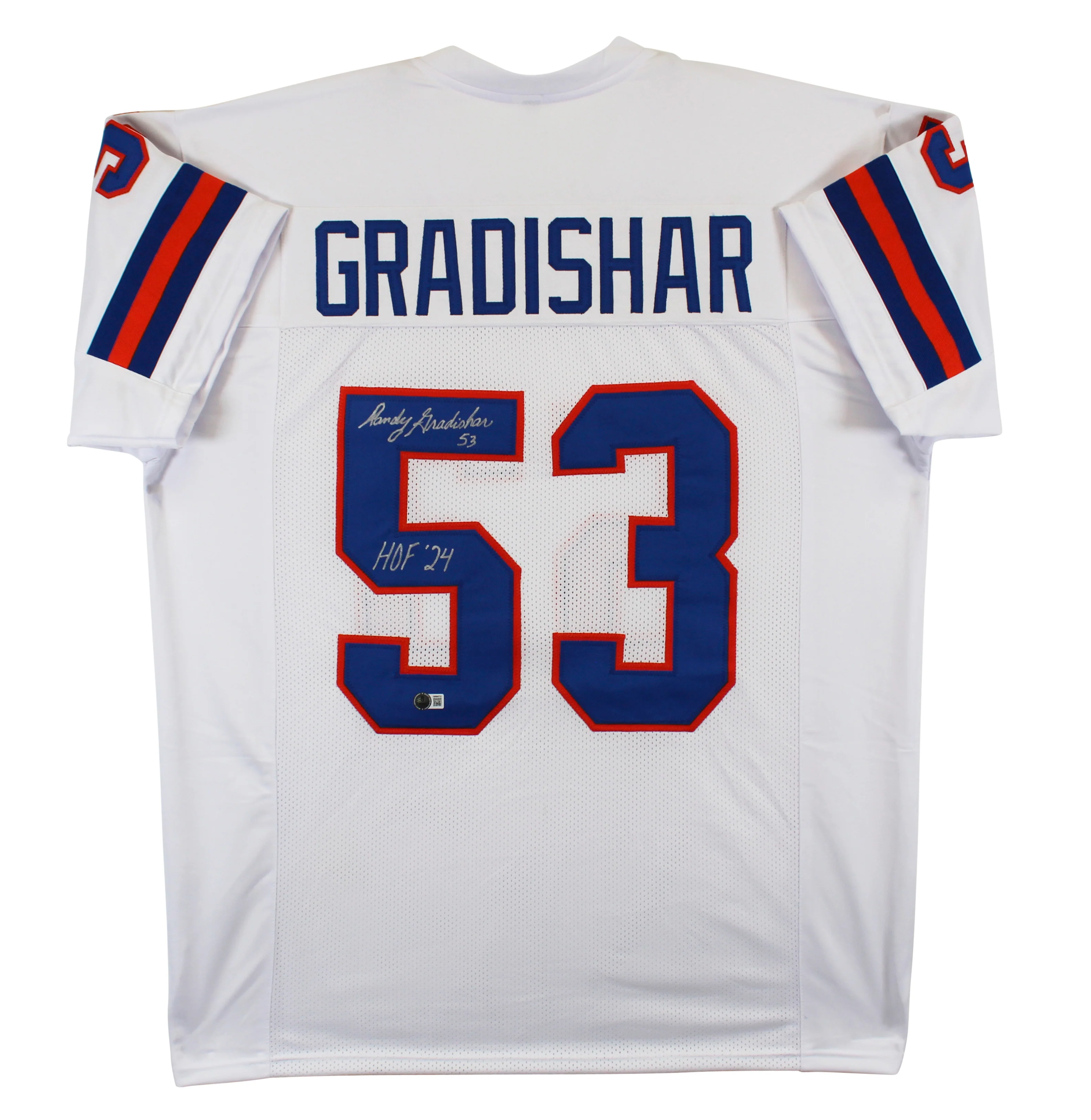 Randy Gradishar "HOF 24" Authentic Signed White Pro Style Jersey BAS Witnessed - Image 2