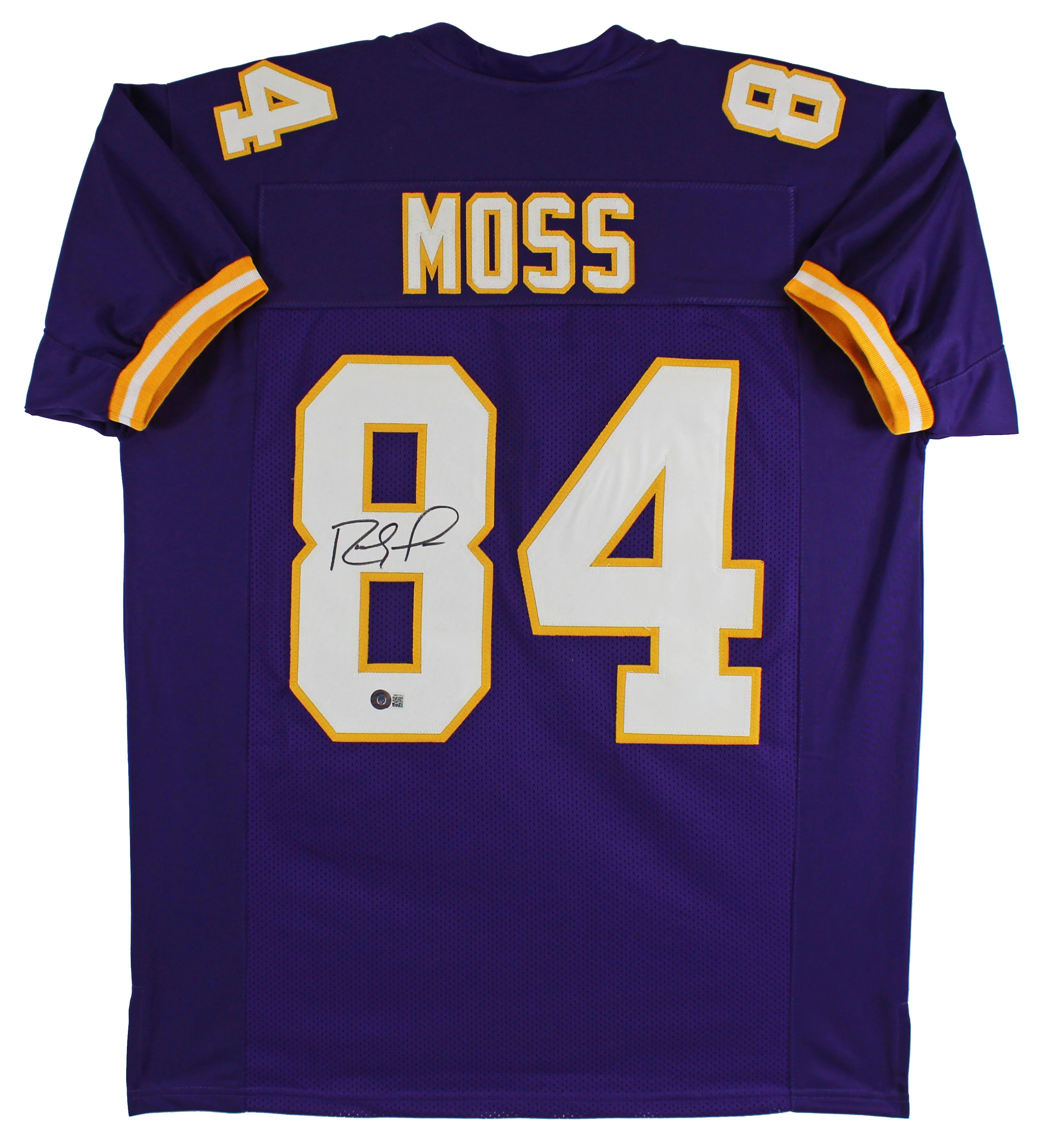 Randy Moss Authentic Signed Purple Pro Style Jersey Autographed BAS Witnessed - Image 2