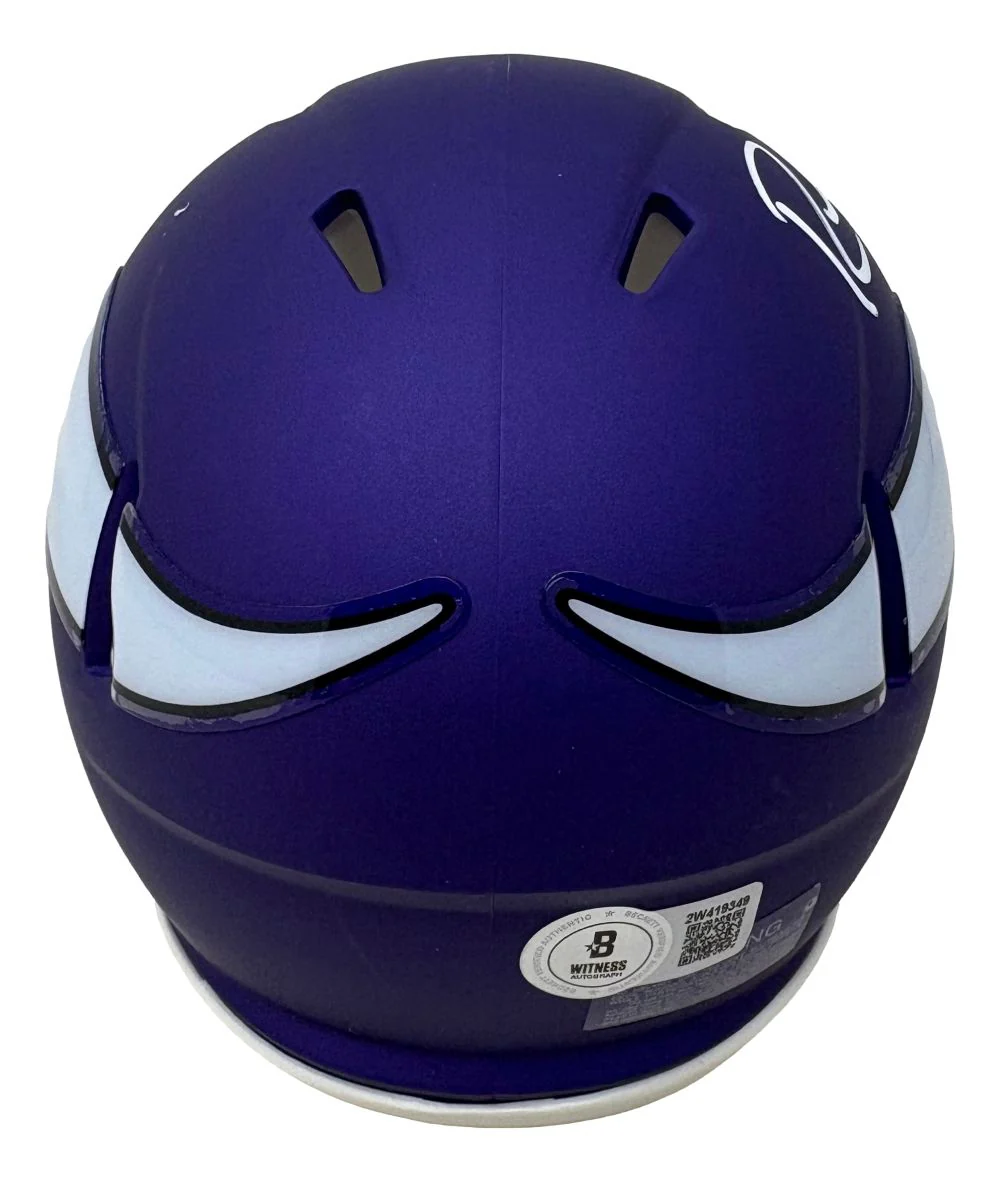 Randy Moss Signed Minnesota Vikings Mini Speed Helmet BAS - Image 2