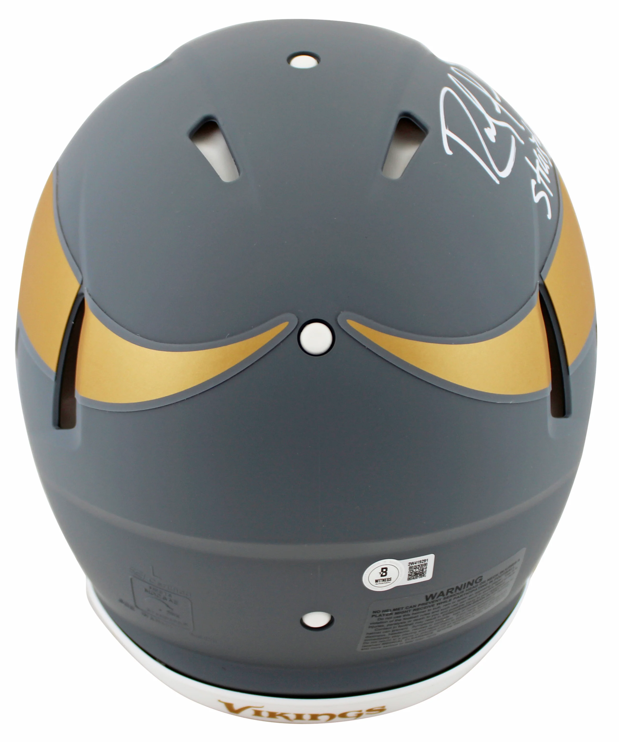 Randy Moss "Straight Cash Homie" Signed Slate F/S Speed Proline Helmet BAS Wit - Image 3