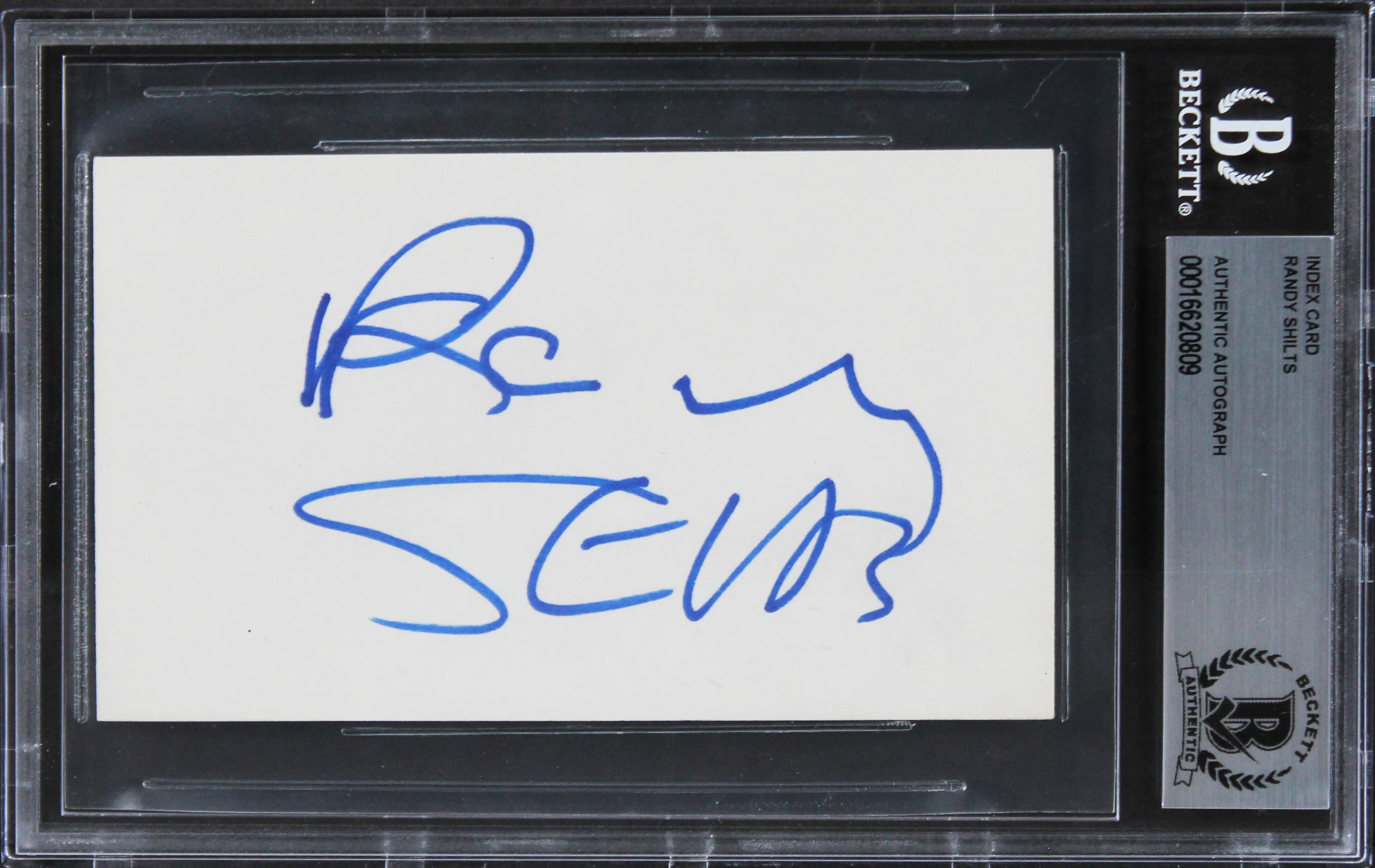 Randy Shilts And the Band Played On Authentic Signed 3x5 Index Card BAS Slab 2