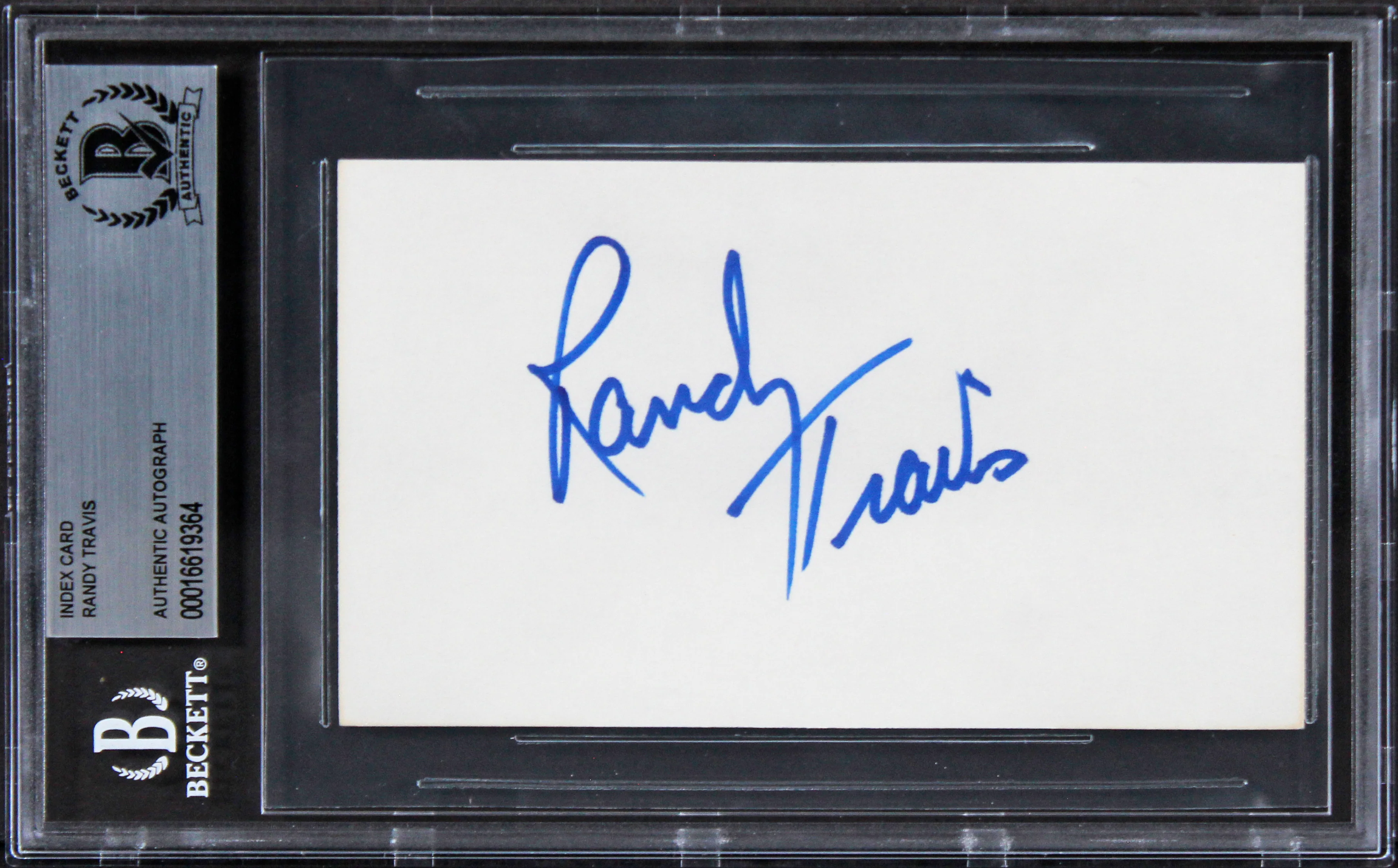 Randy Travis Country Musician Authentic Signed 3x5 Index Card BAS Slabbed 1 - Image 2