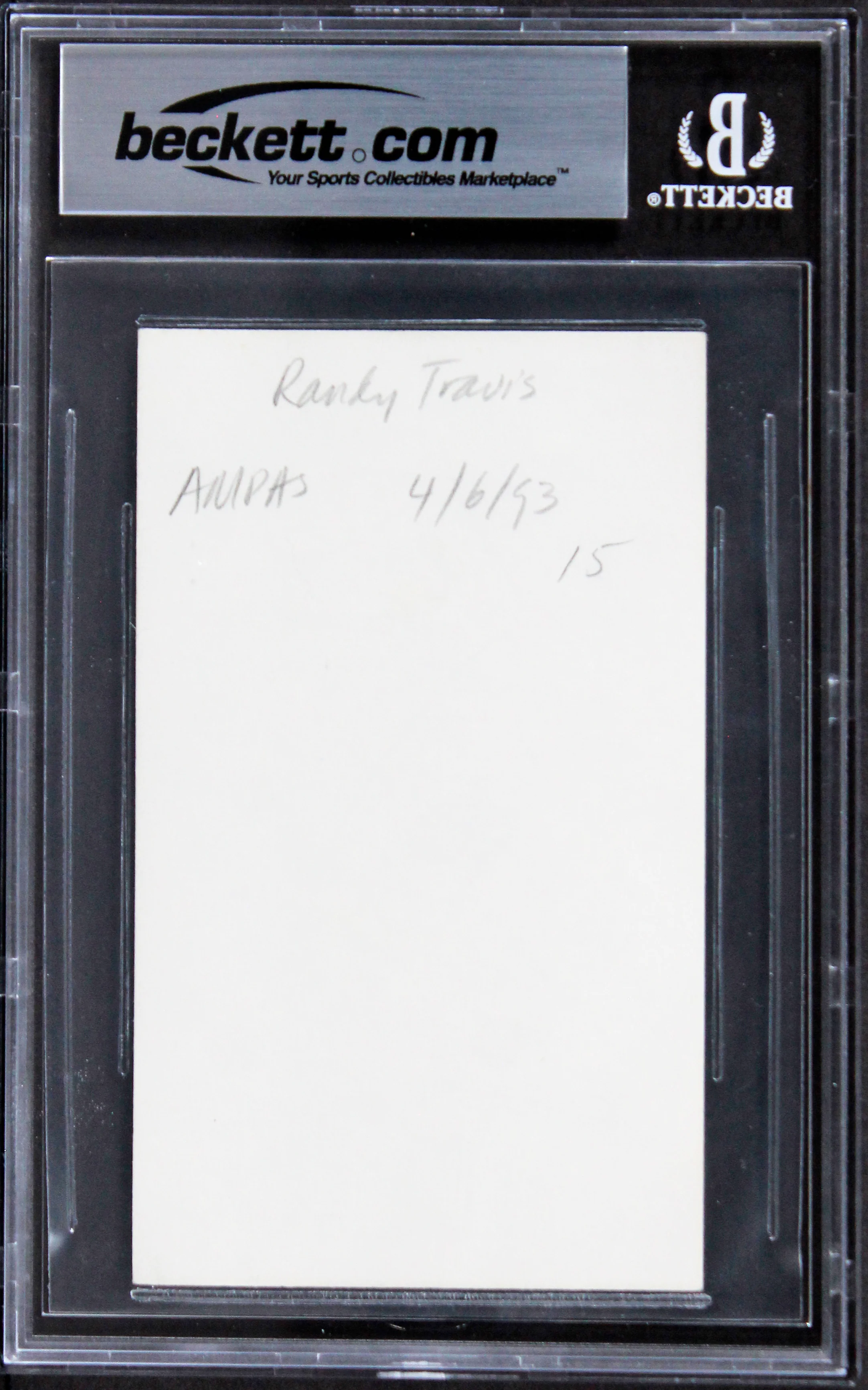 Randy Travis Country Musician Authentic Signed 3x5 Index Card BAS Slabbed 3 - Image 3