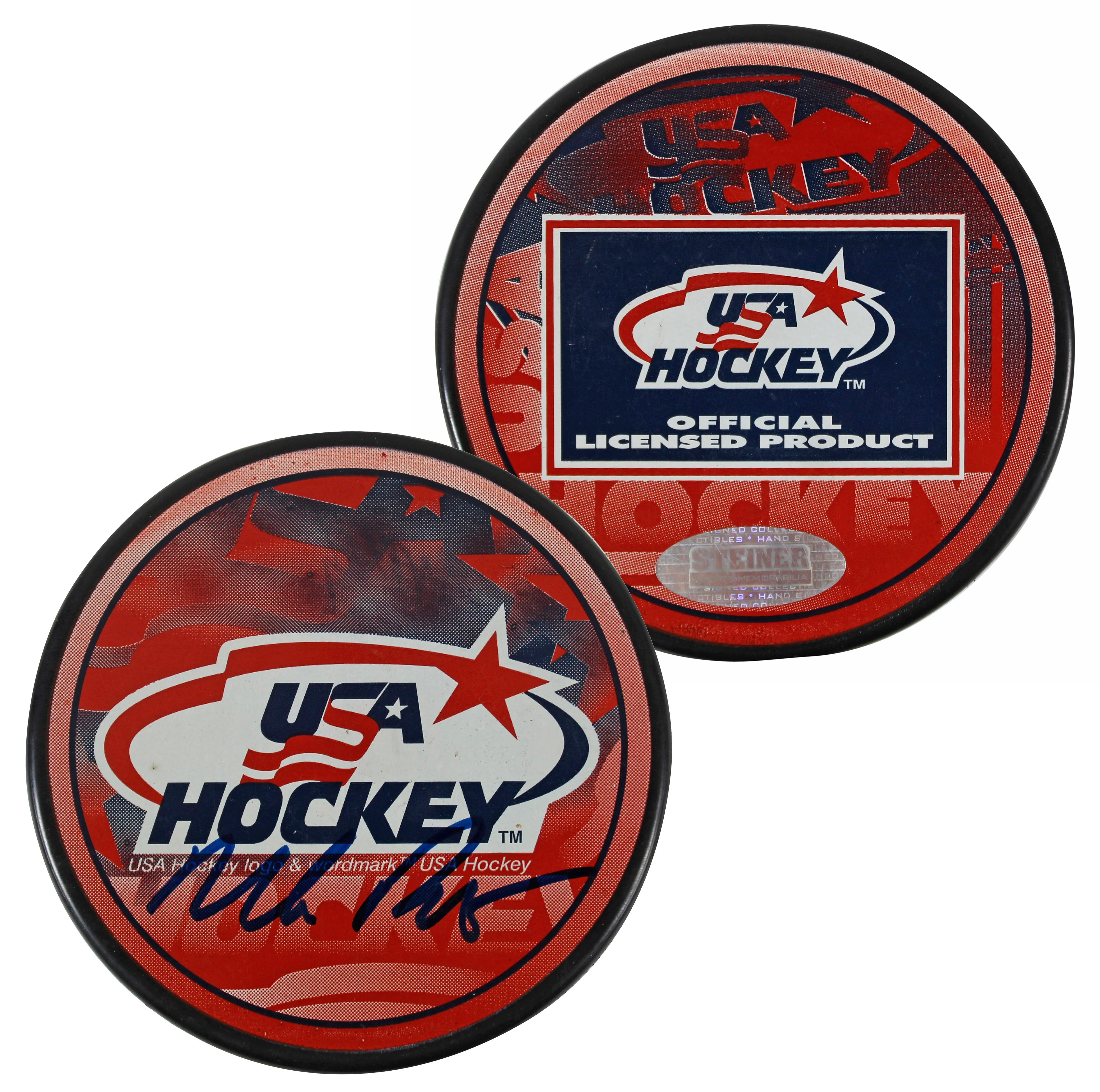Rangers Mark Richter Authentic Signed Official USA Hockey Puck Steiner - Image 2