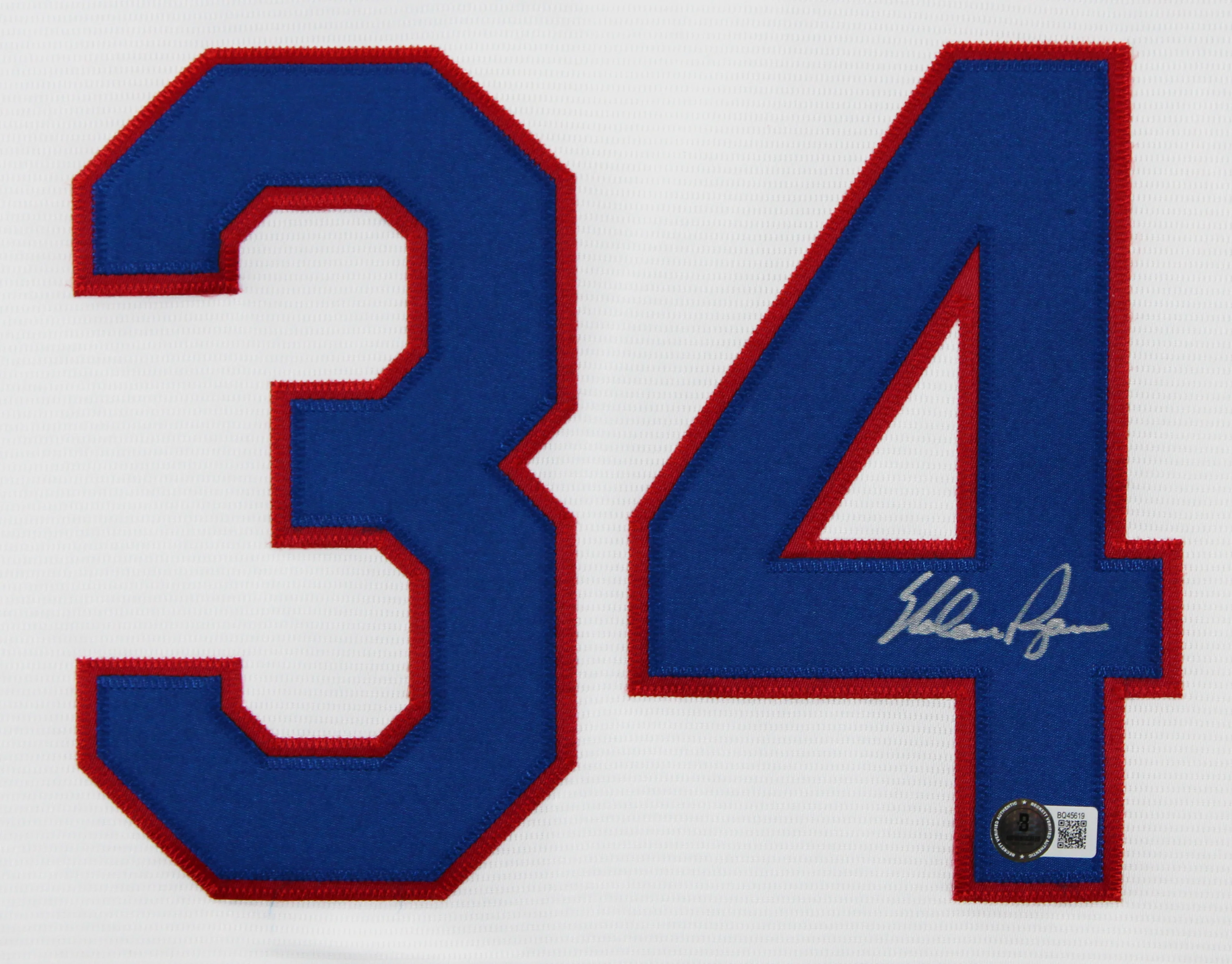 Rangers Nolan Ryan Authentic Signed White Nike Jersey Autographed BAS - Image 2