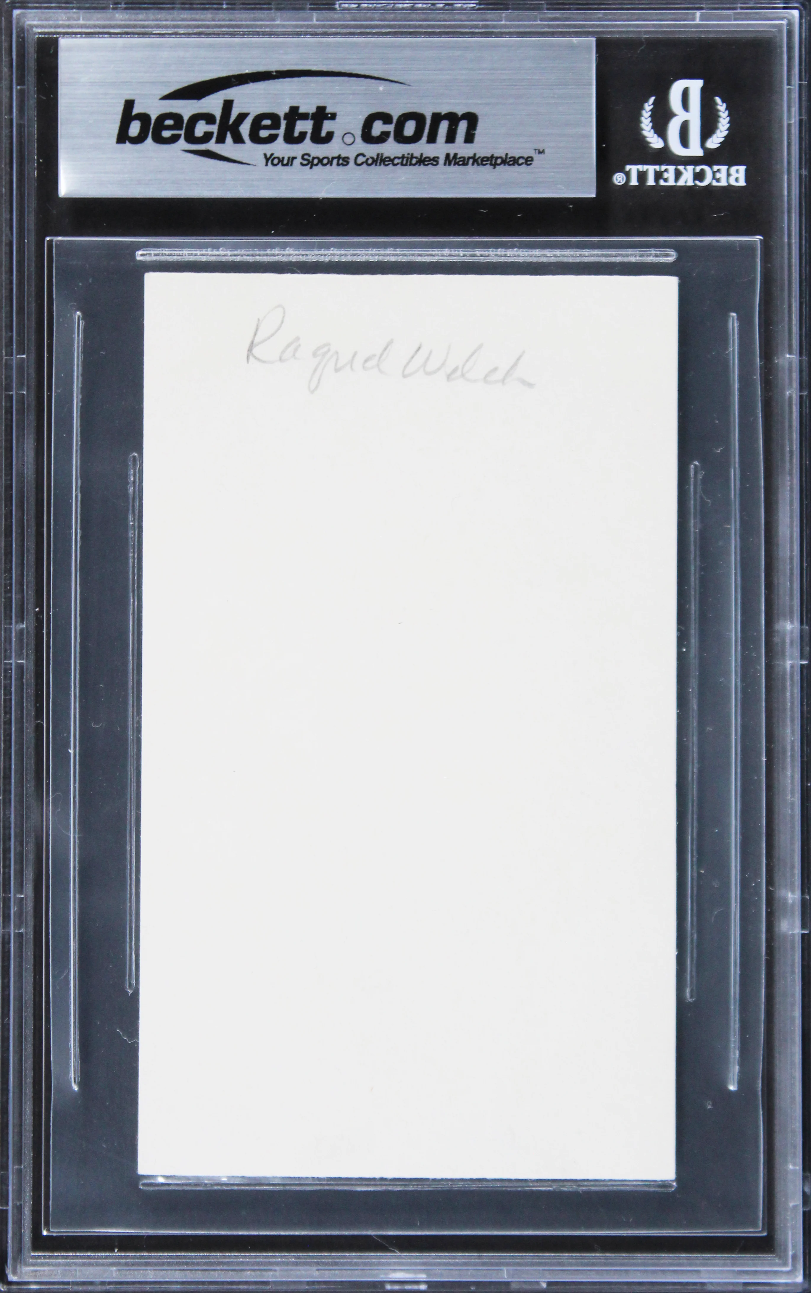 Raquel Welch The Three Musketeers Signed 3x5 Index Card w/ Black Sig BAS Slabbed - Image 3