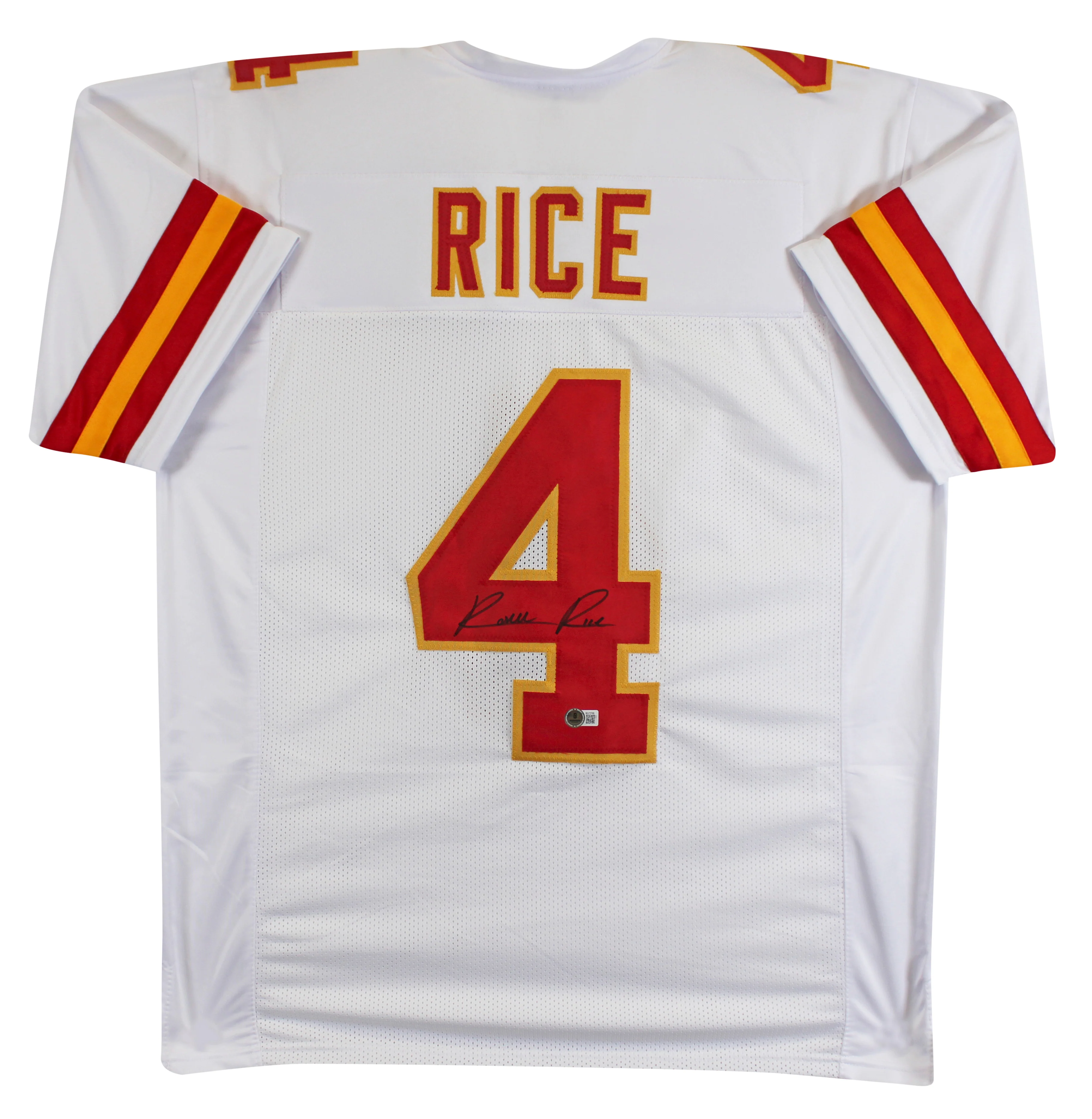 Rashee Rice Authentic Signed White Pro Style Jersey Autographed BAS - Image 2