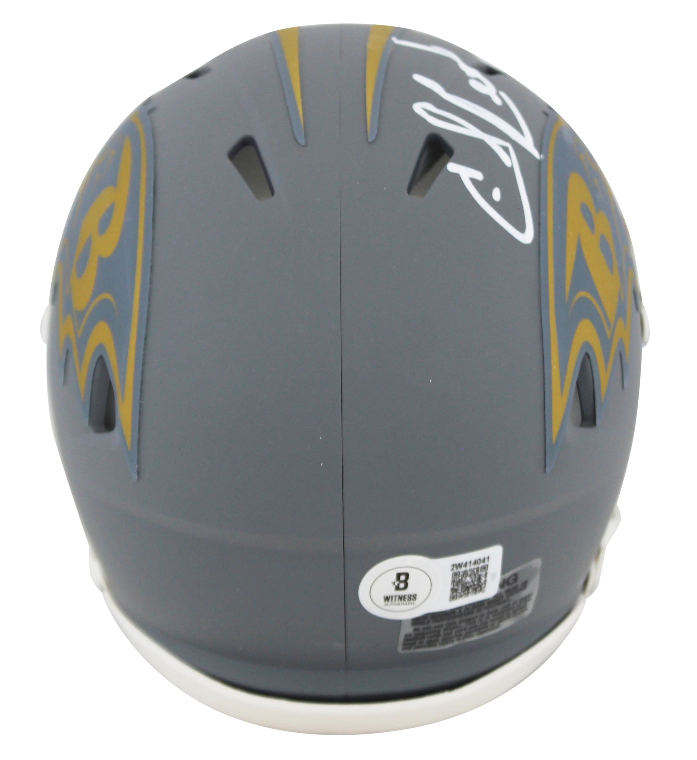 Ravens Ed Reed Authentic Signed Slate Speed Mini Helmet W/ Case BAS Witnessed - Image 4