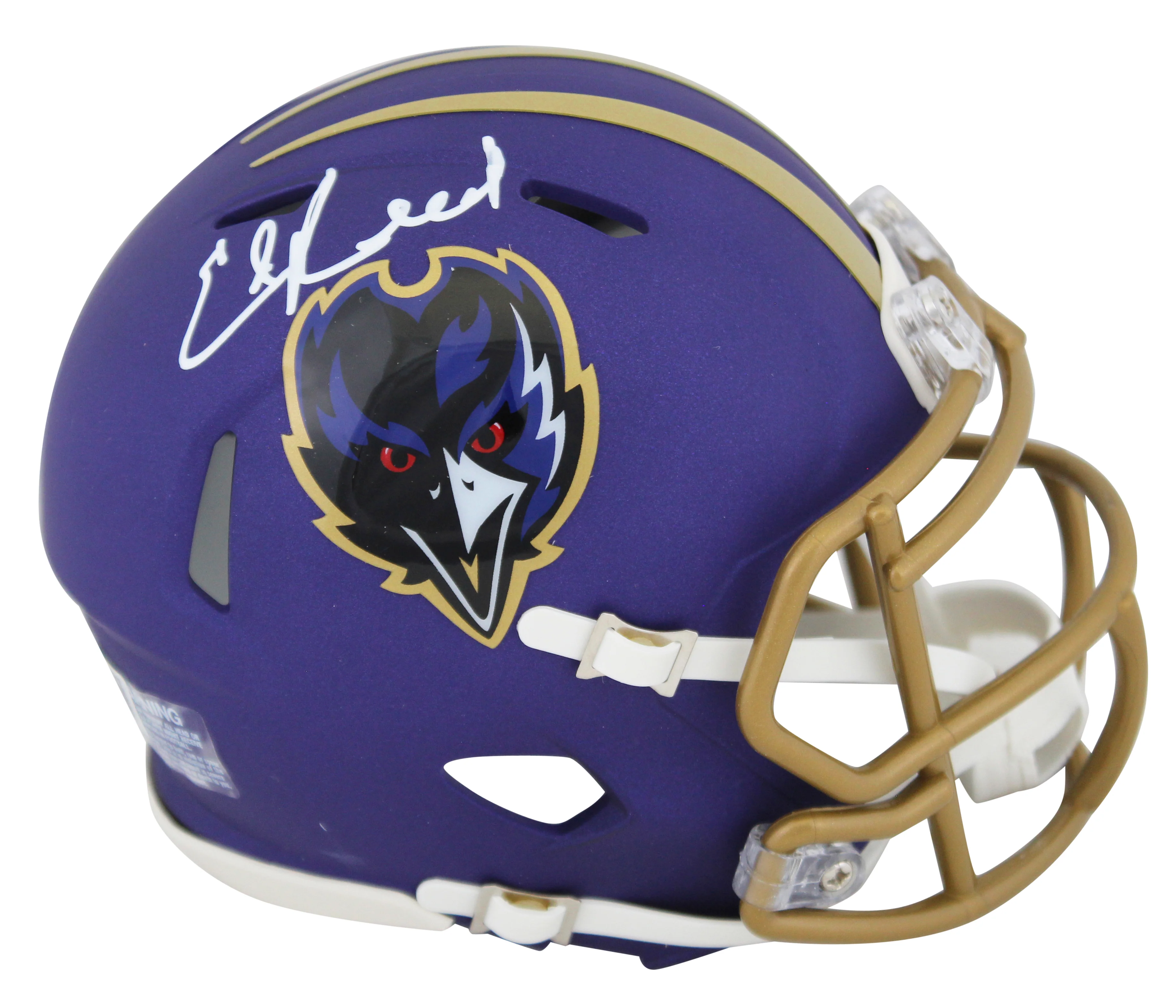 Ravens Ed Reed Signed 2024 On-Field Alt Speed Mini Helmet W/ Case BAS Witnessed - Image 3