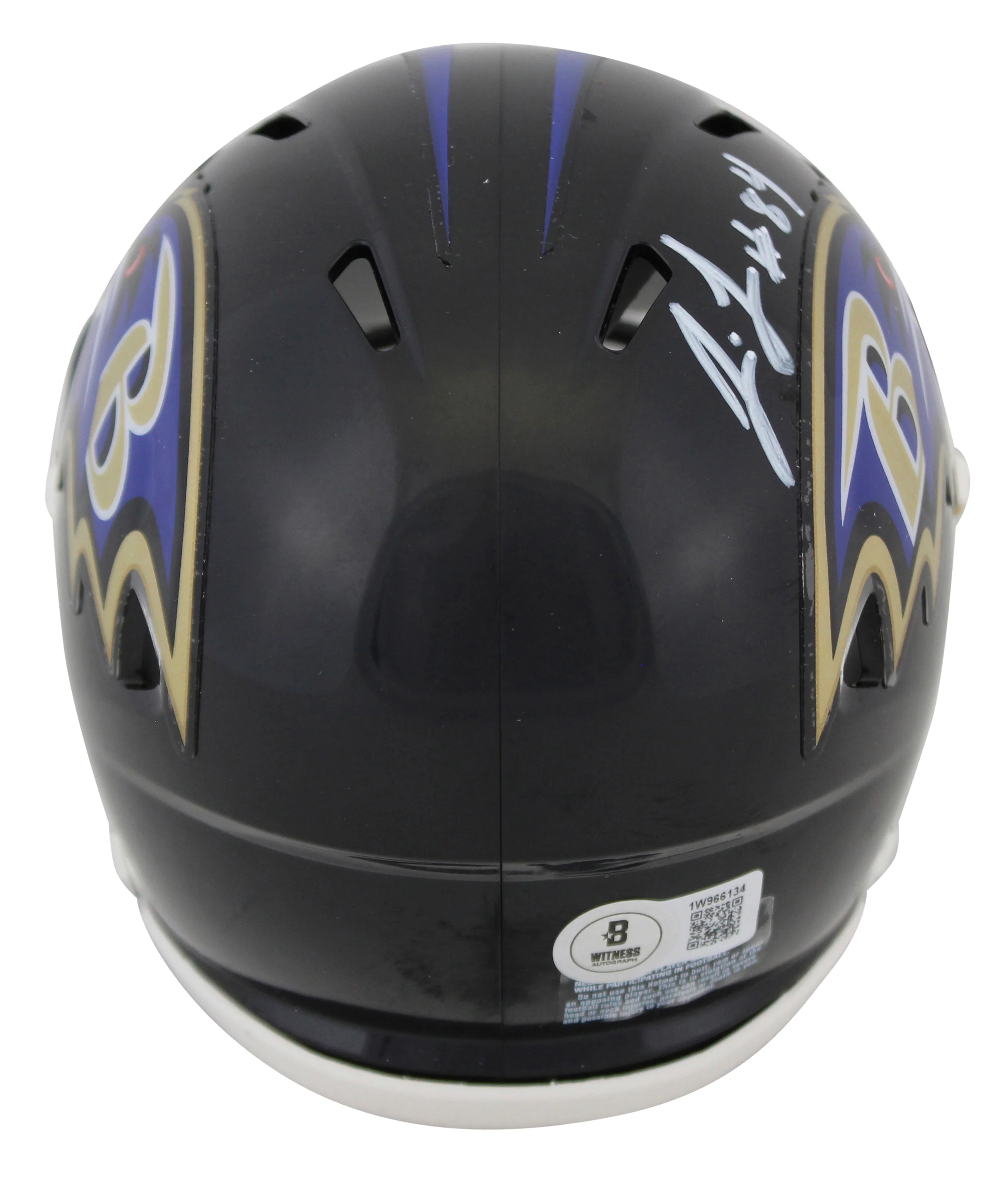 Ravens Jermaine Lewis Authentic Signed Speed Mini Helmet BAS Witnessed - Image 3