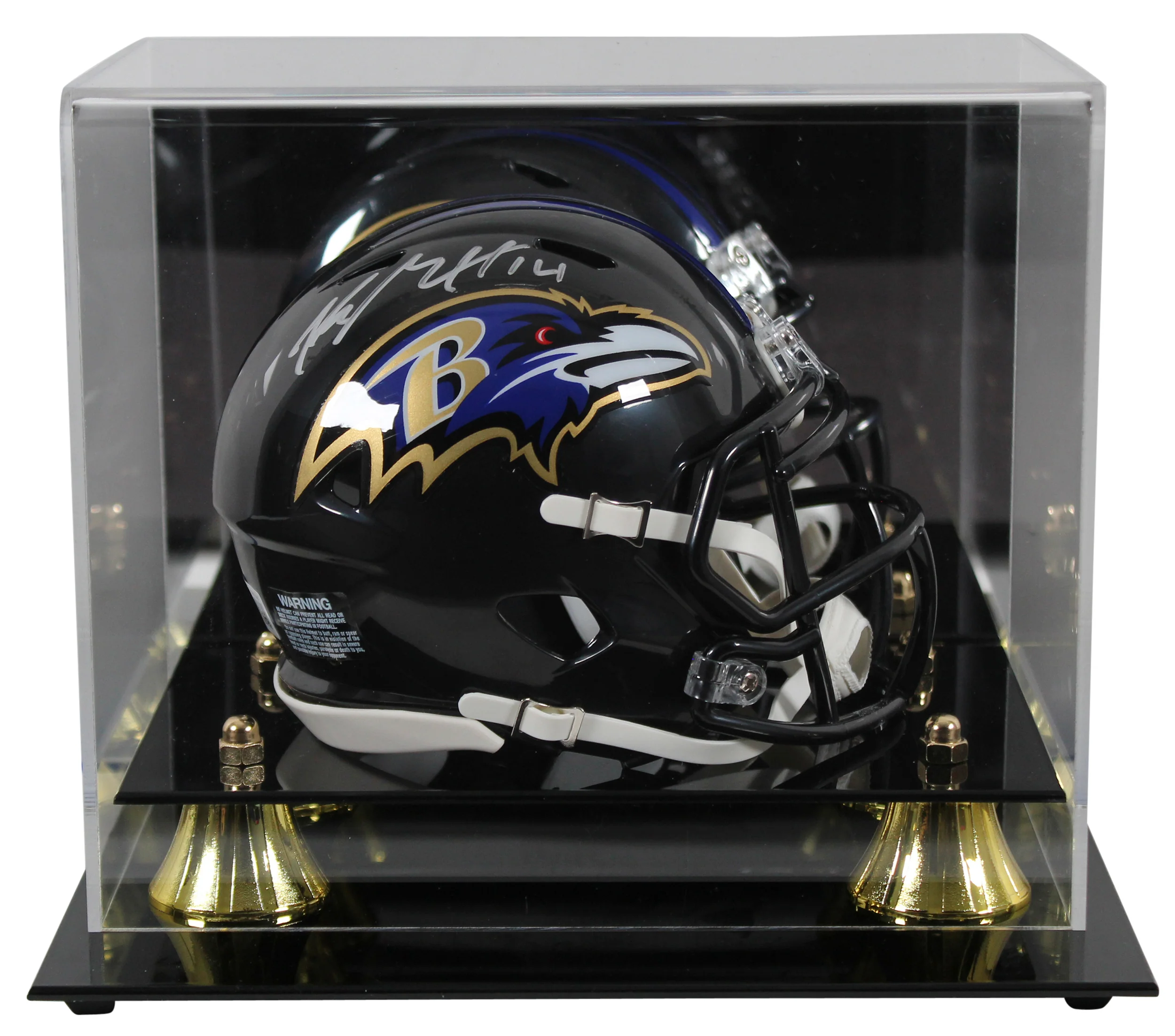 Ravens Kyle Hamilton Authentic Signed Speed Mini Helmet W/ Case BAS Witnessed - Image 2