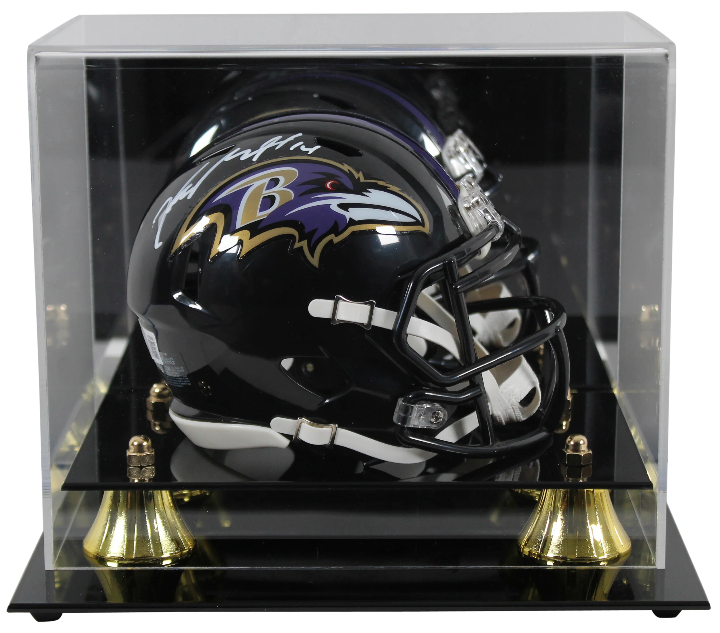 Ravens Kyle Hamilton Signed Speed Mini Helmet w/ White Sig & Case BAS Witness - Image 2