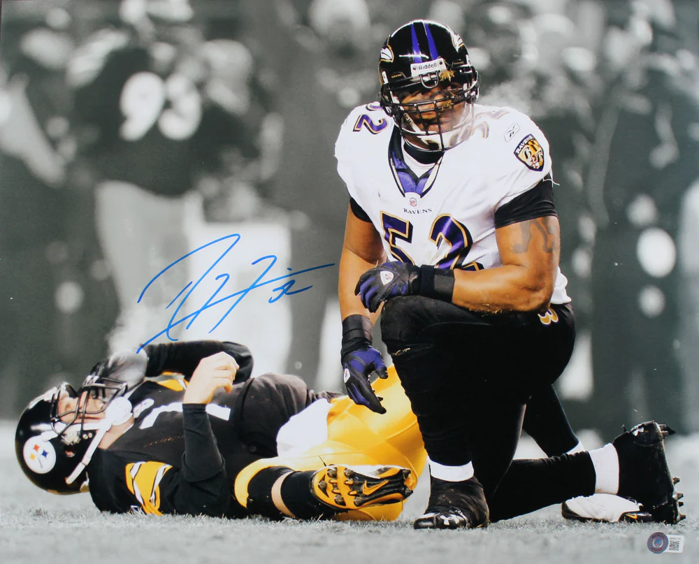 Ravens Ray Lewis Authentic Signed 16x20 Photo BAS Witnessed 2 - Image 2