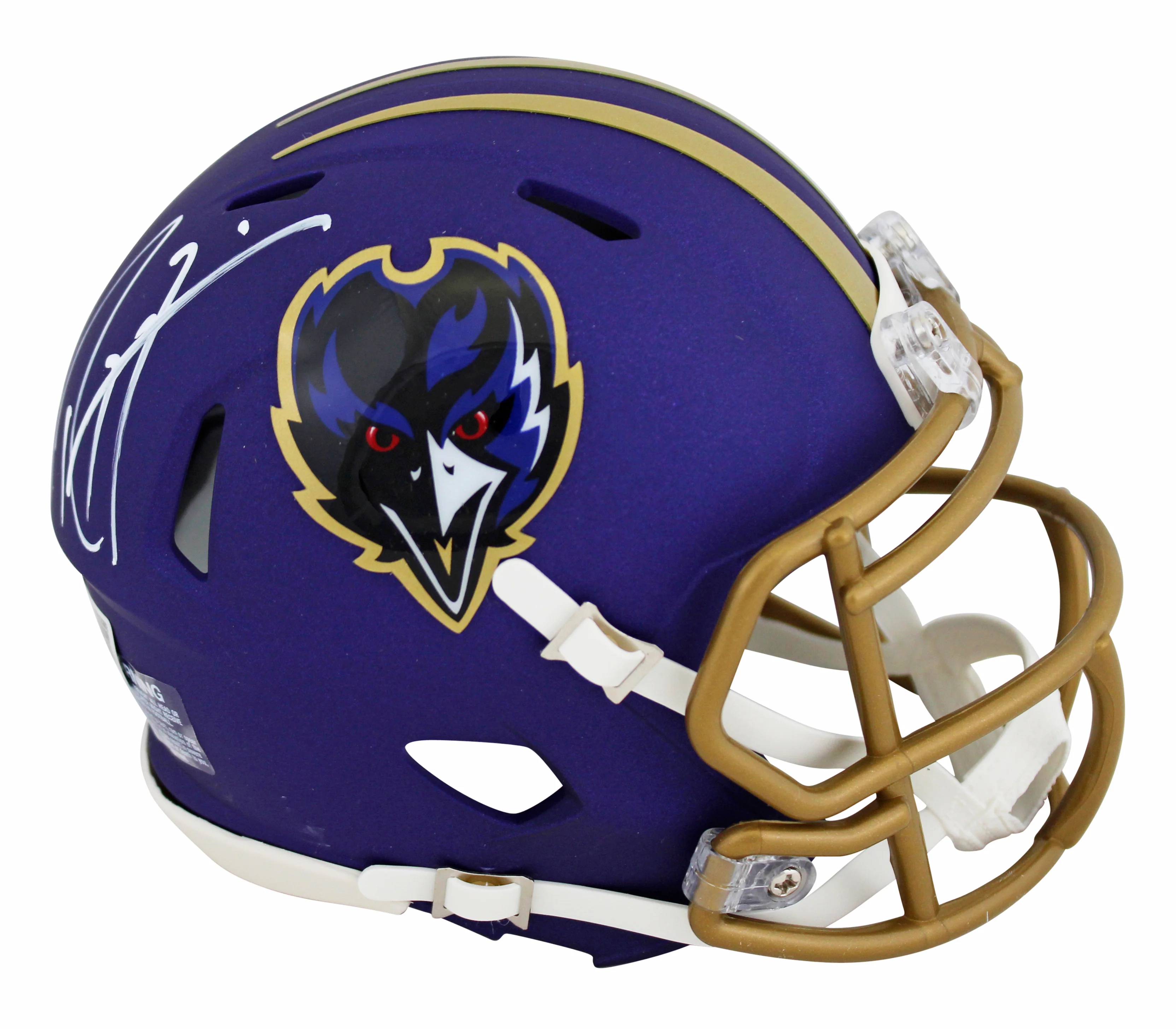 Ravens Ray Lewis Authentic Signed 2024 On-Field Alt Speed Mini Helmet BAS Wit - Image 2