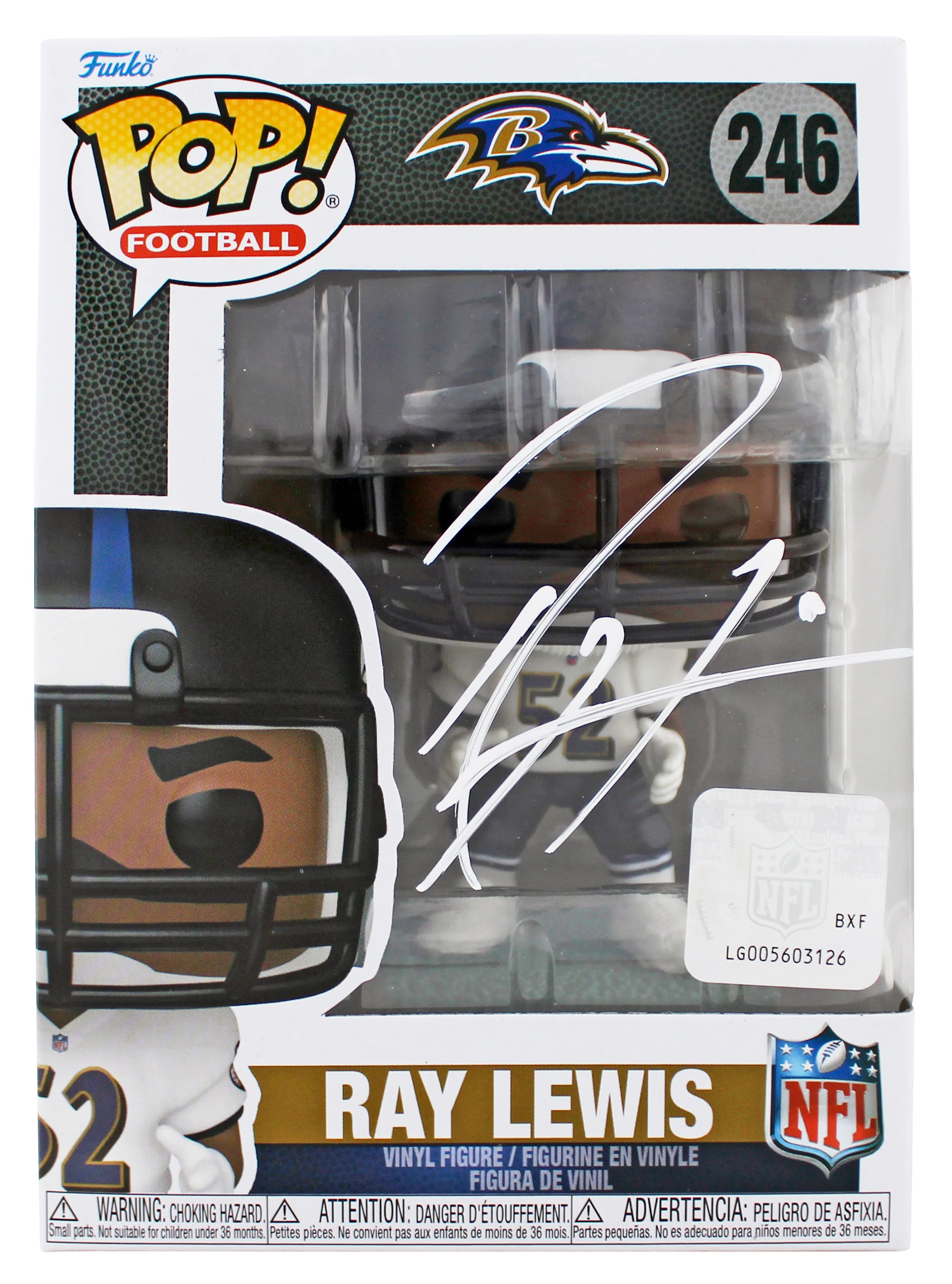 Ravens Ray Lewis Authentic Signed #246 Funko Pop Vinyl Figure BAS Witnessed - Image 2
