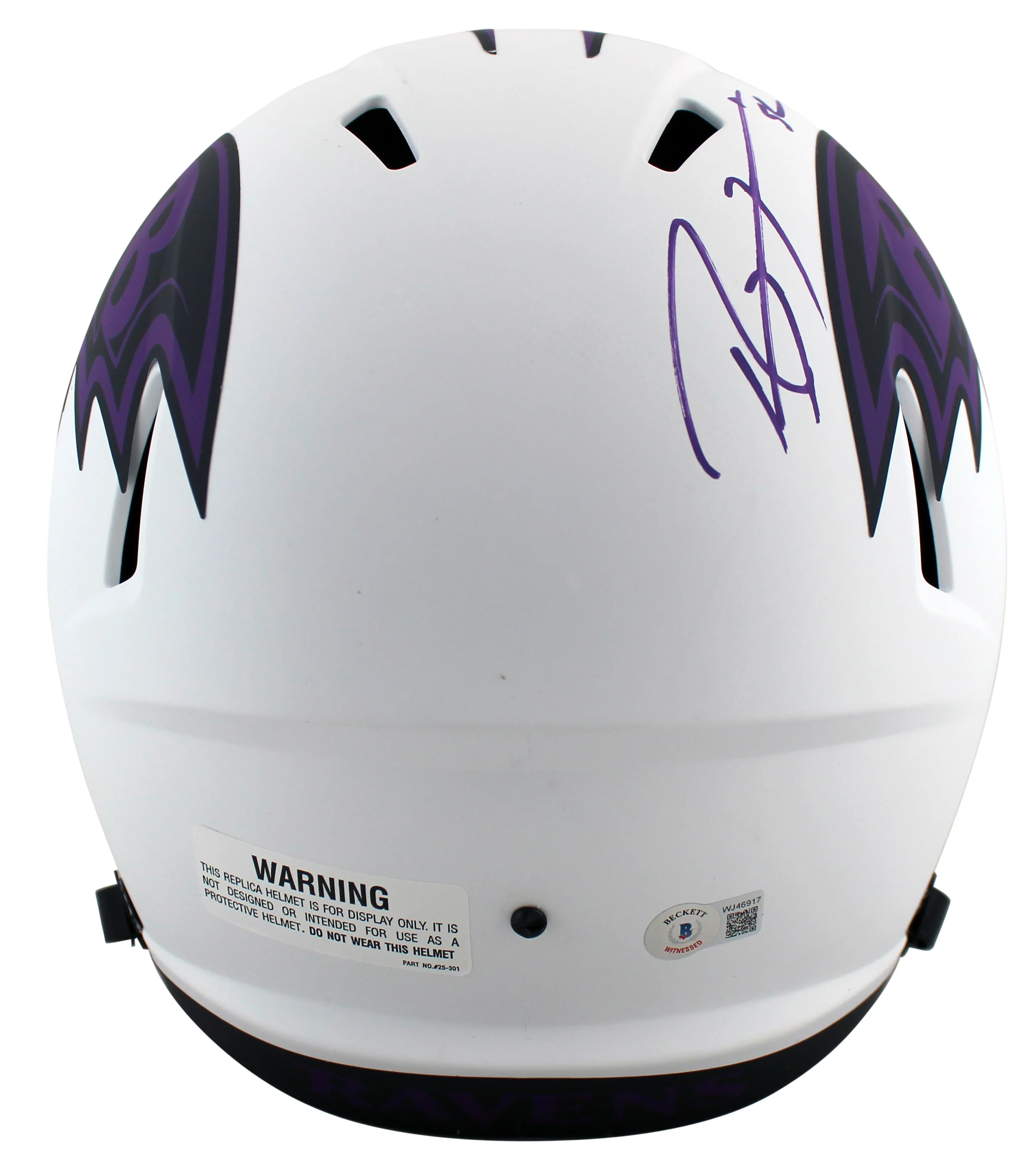 Ravens Ray Lewis Authentic Signed Lunar Full Size Speed Rep Helmet BAS Witnessed - Image 3