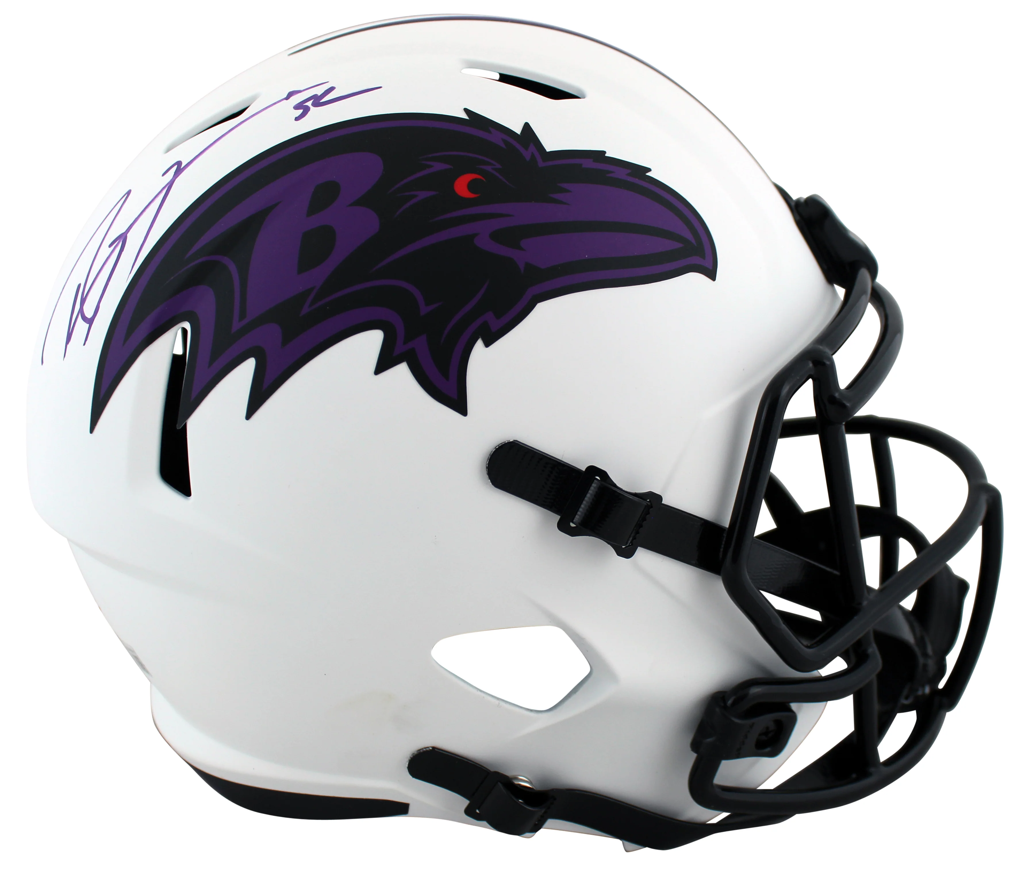 Ravens Ray Lewis Authentic Signed Lunar Full Size Speed Rep Helmet BAS Witnessed - Image 4