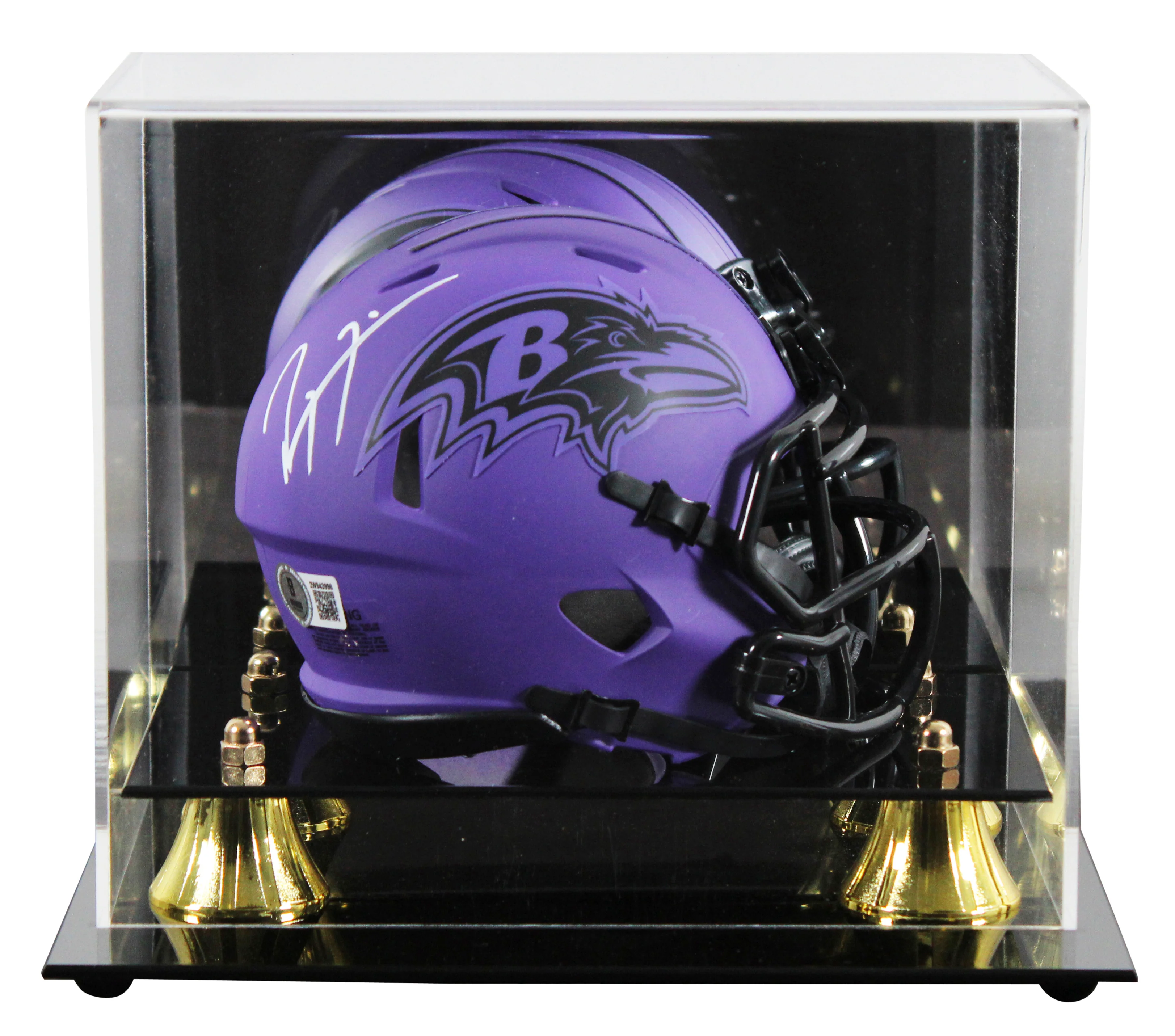 Ravens Ray Lewis Authentic Signed Rave Speed Mini Helmet W/ Case BAS Witnessed - Image 2