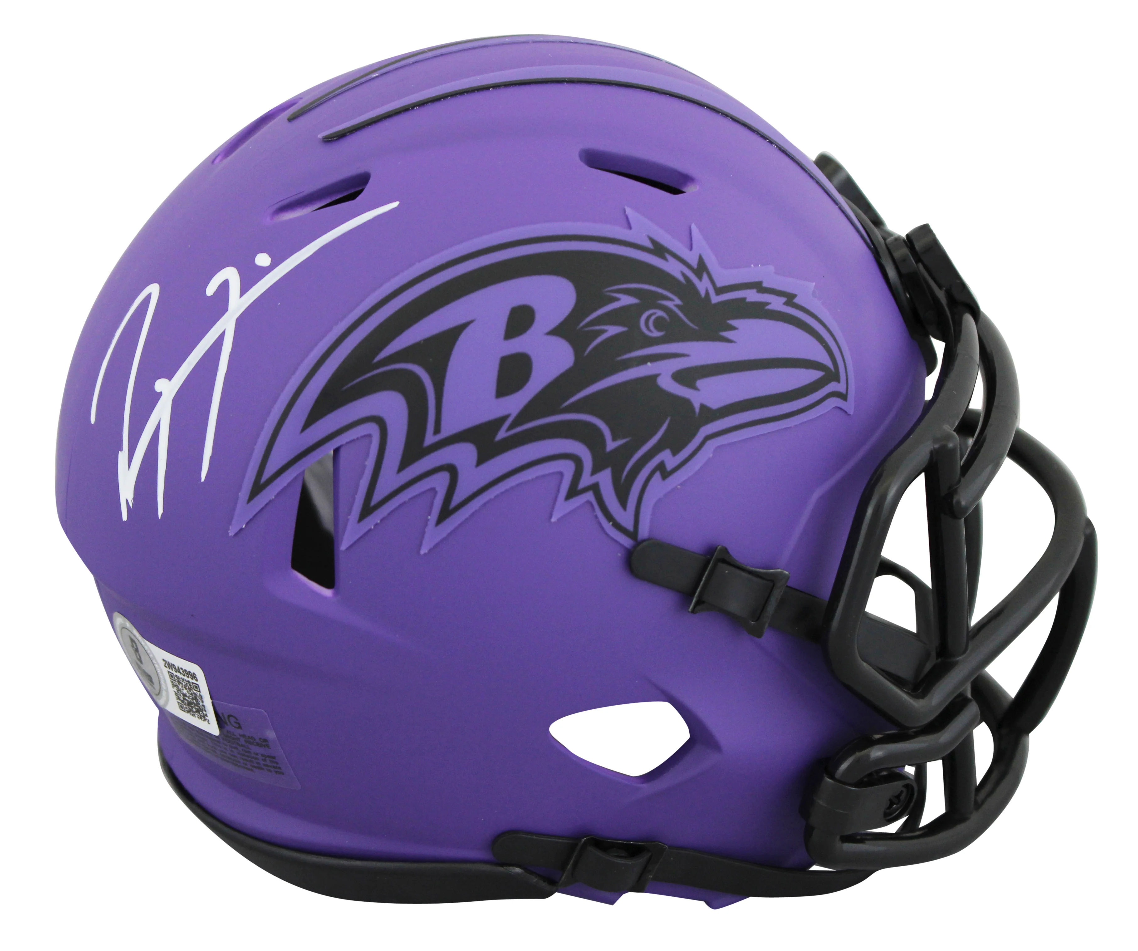 Ravens Ray Lewis Authentic Signed Rave Speed Mini Helmet W/ Case BAS Witnessed - Image 3